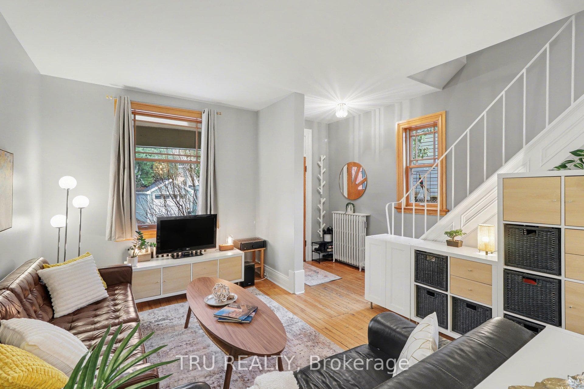 Bright spacious open concept living room