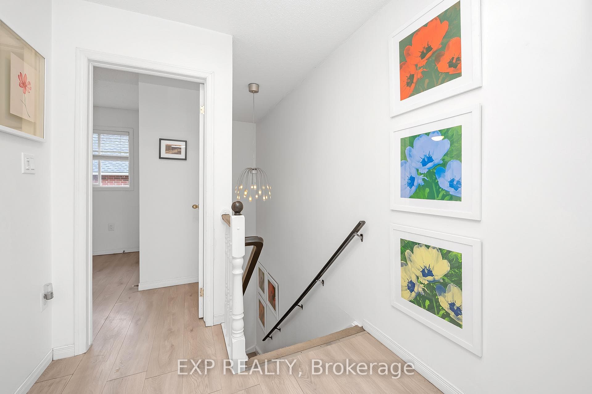Upstairs landing (wall hangings have been removed)