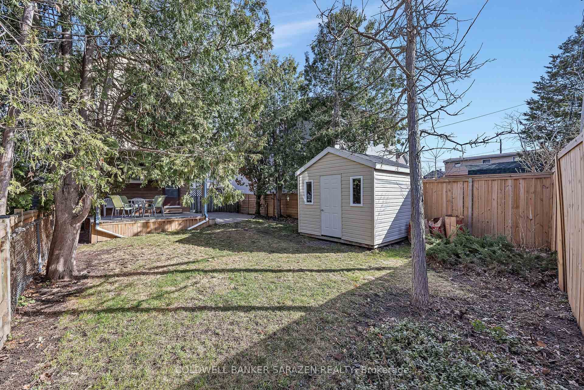 Fenced yard with 10 x10 shed