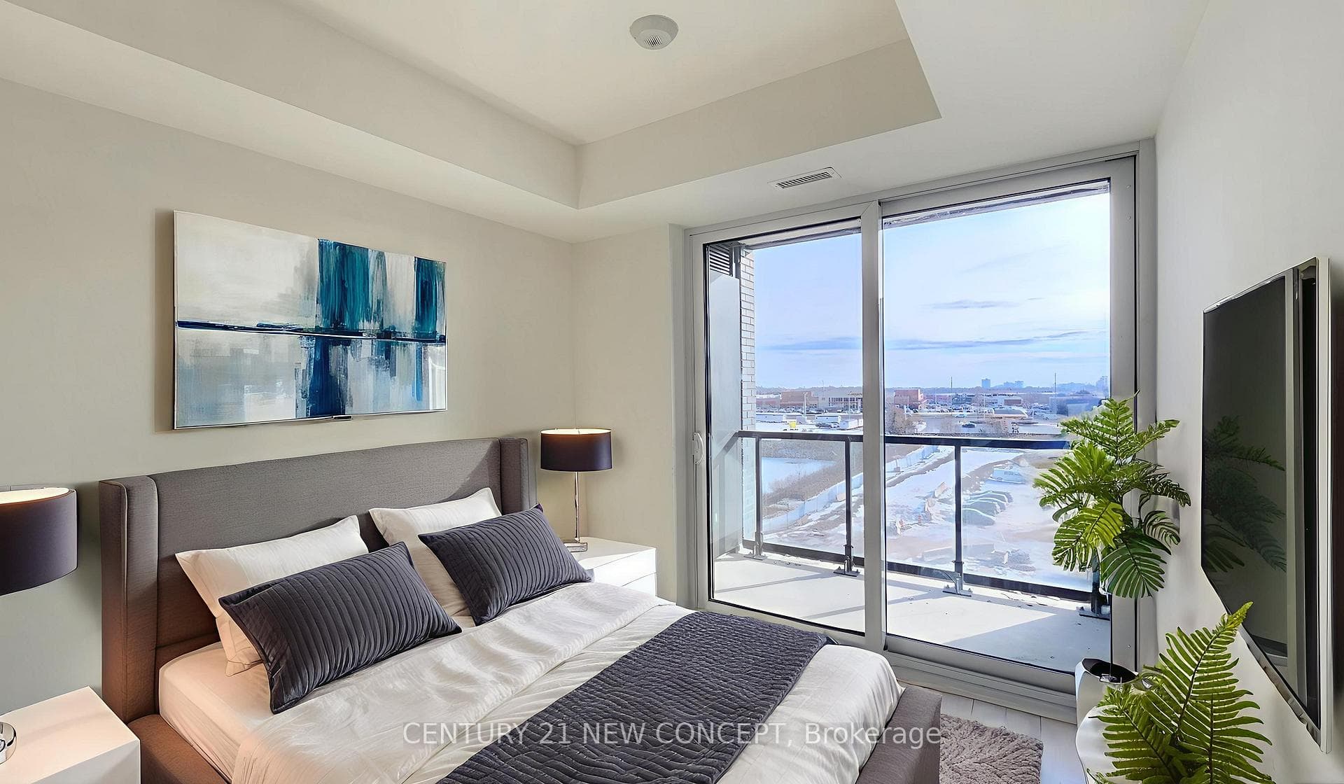 Bedroom with natural light (virtually staged)