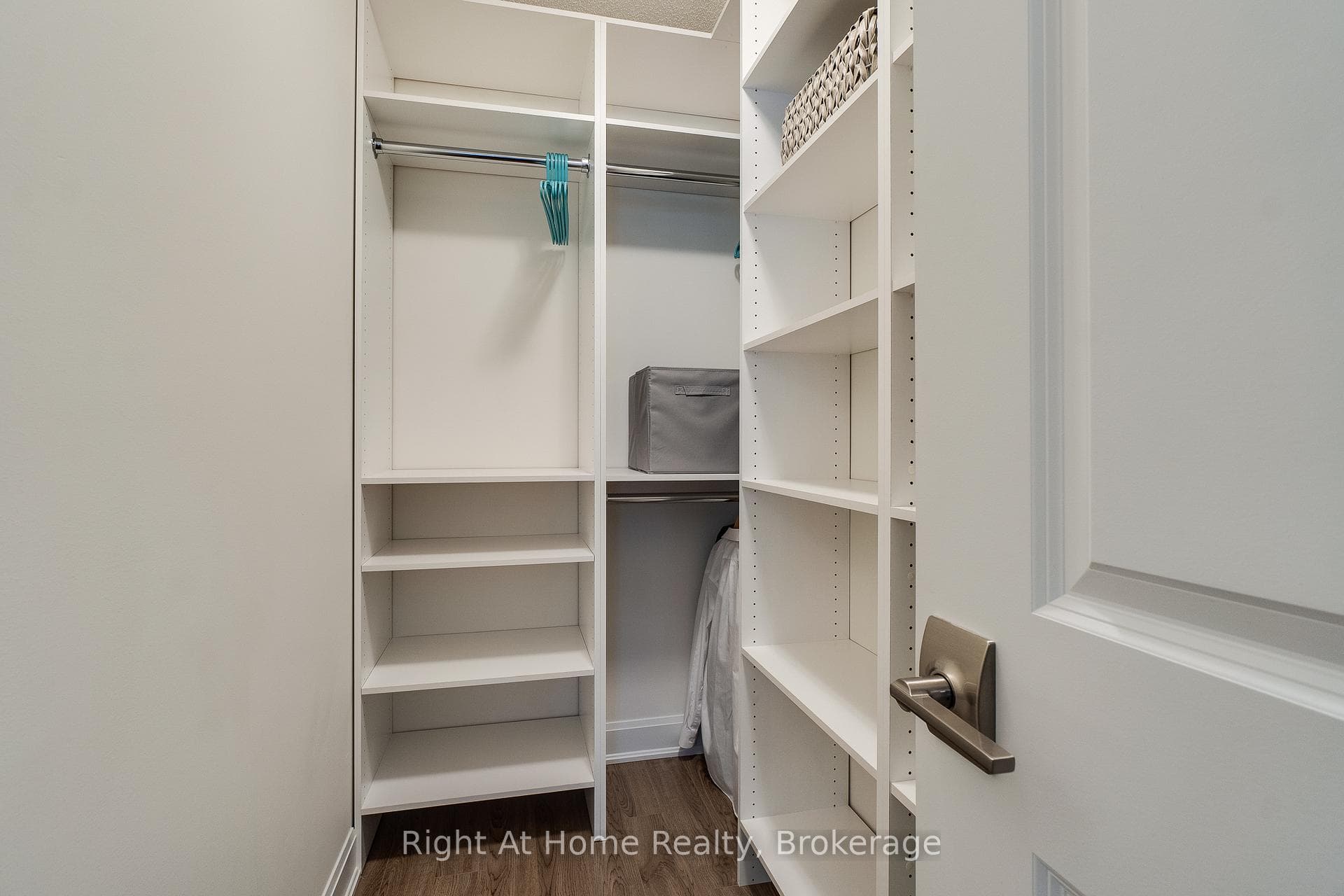 Organized walk in closet