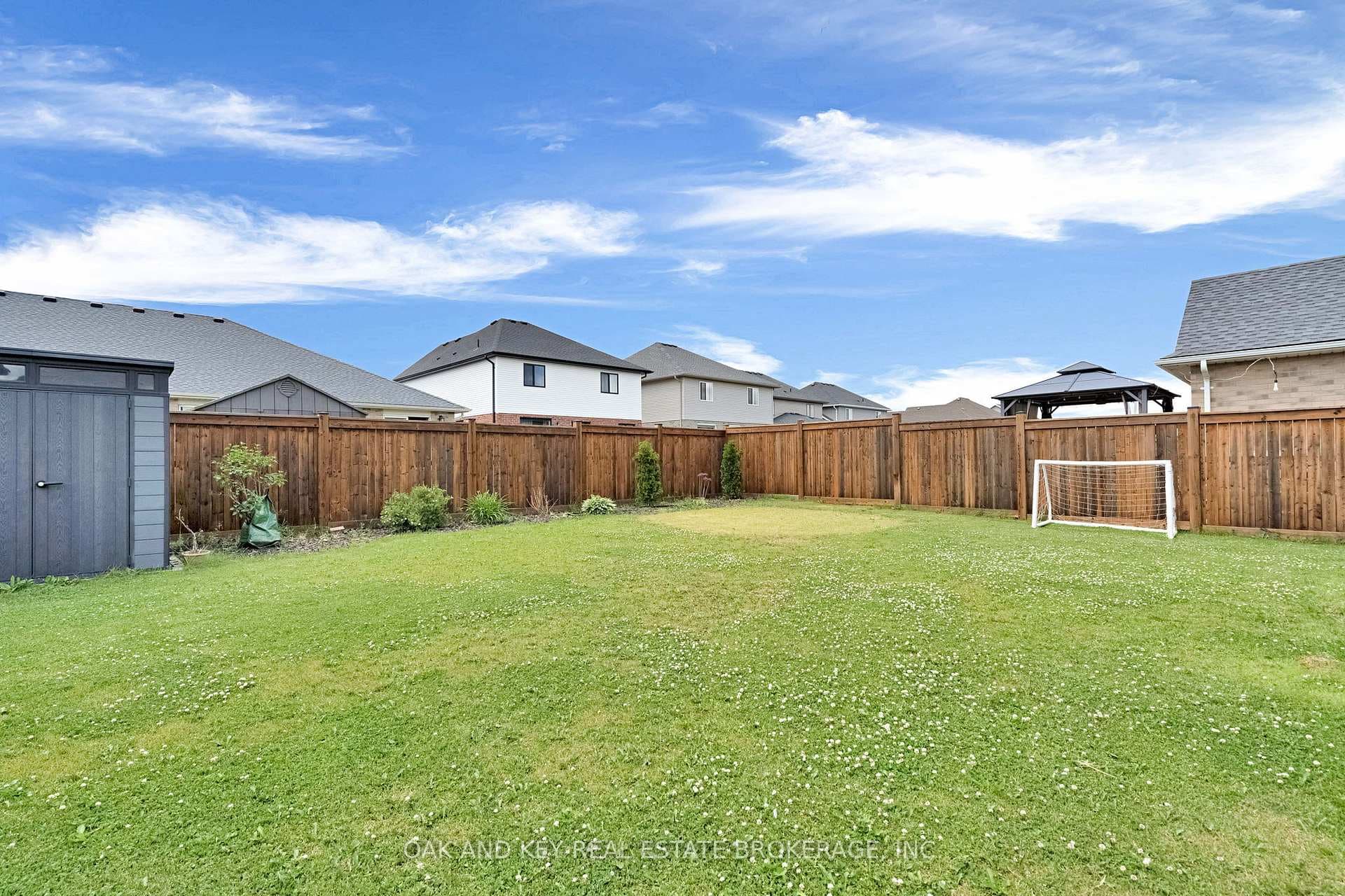 Fully fenced backyard.