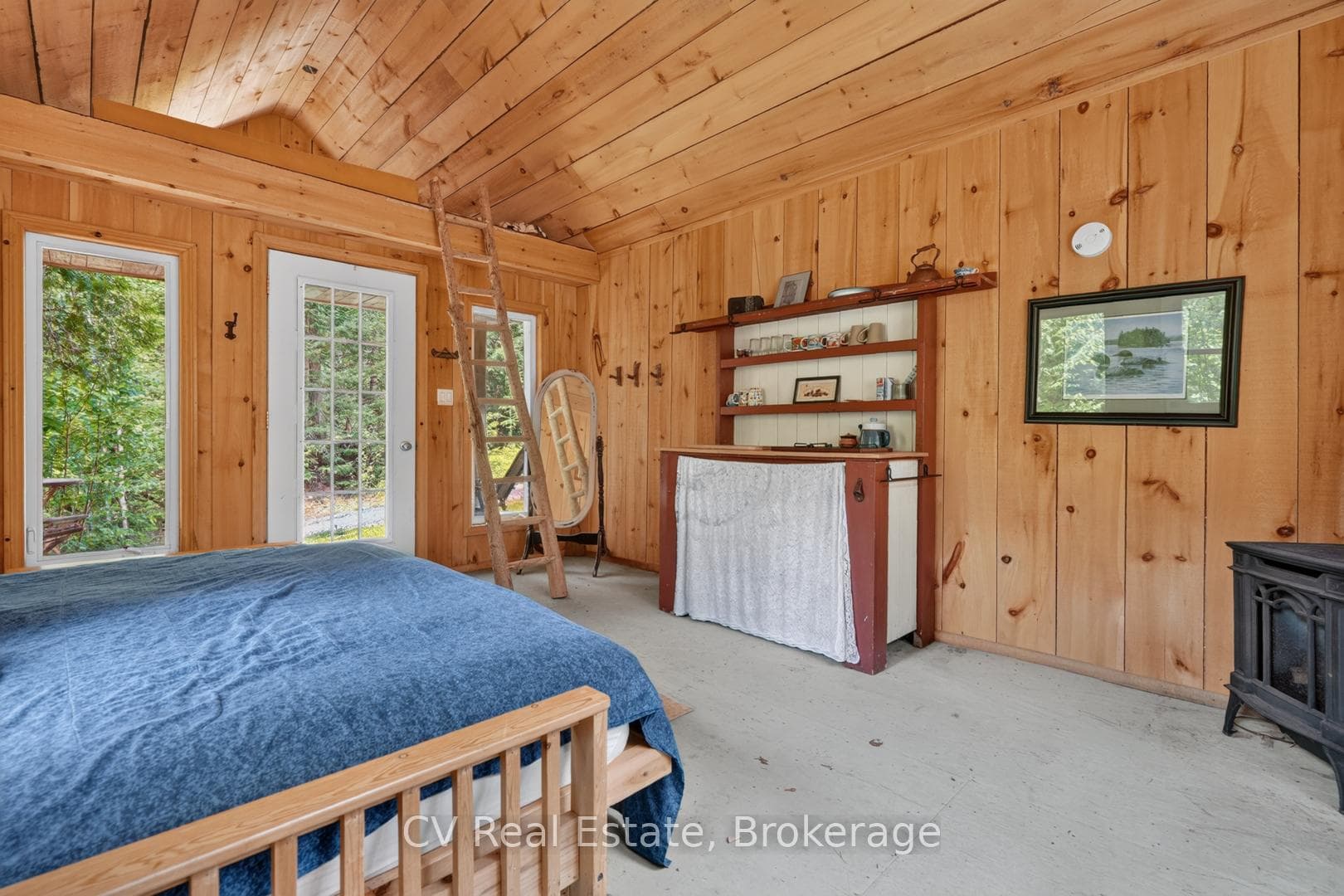 Bunkie interior with loft 15'3" x 11'6"
