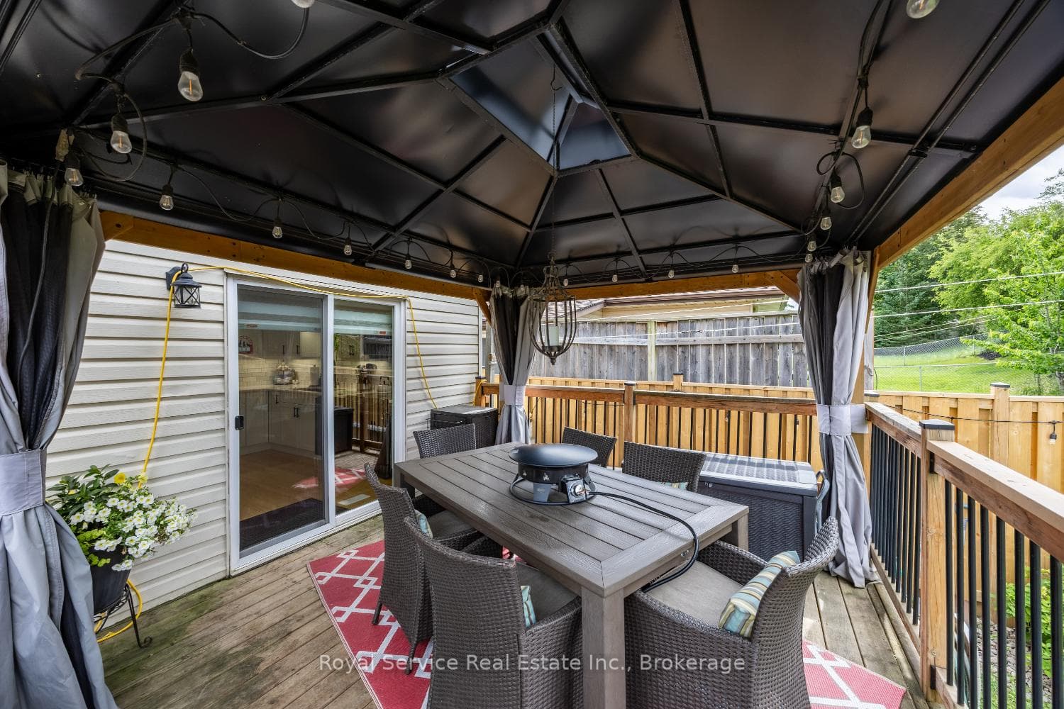 Covered back deck off kitchen