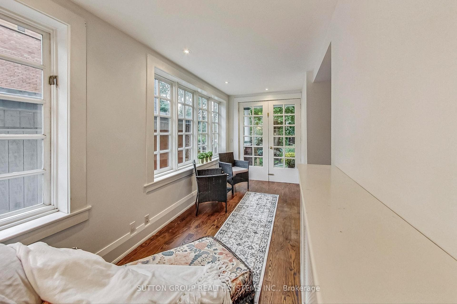 Sunroom leading to backyard