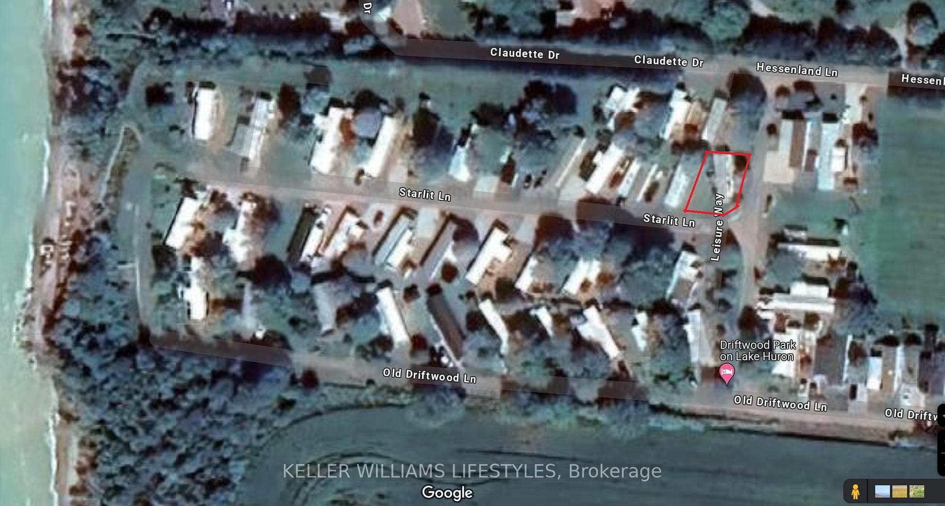 Aerial of Park and Lot (red is approximate limits)