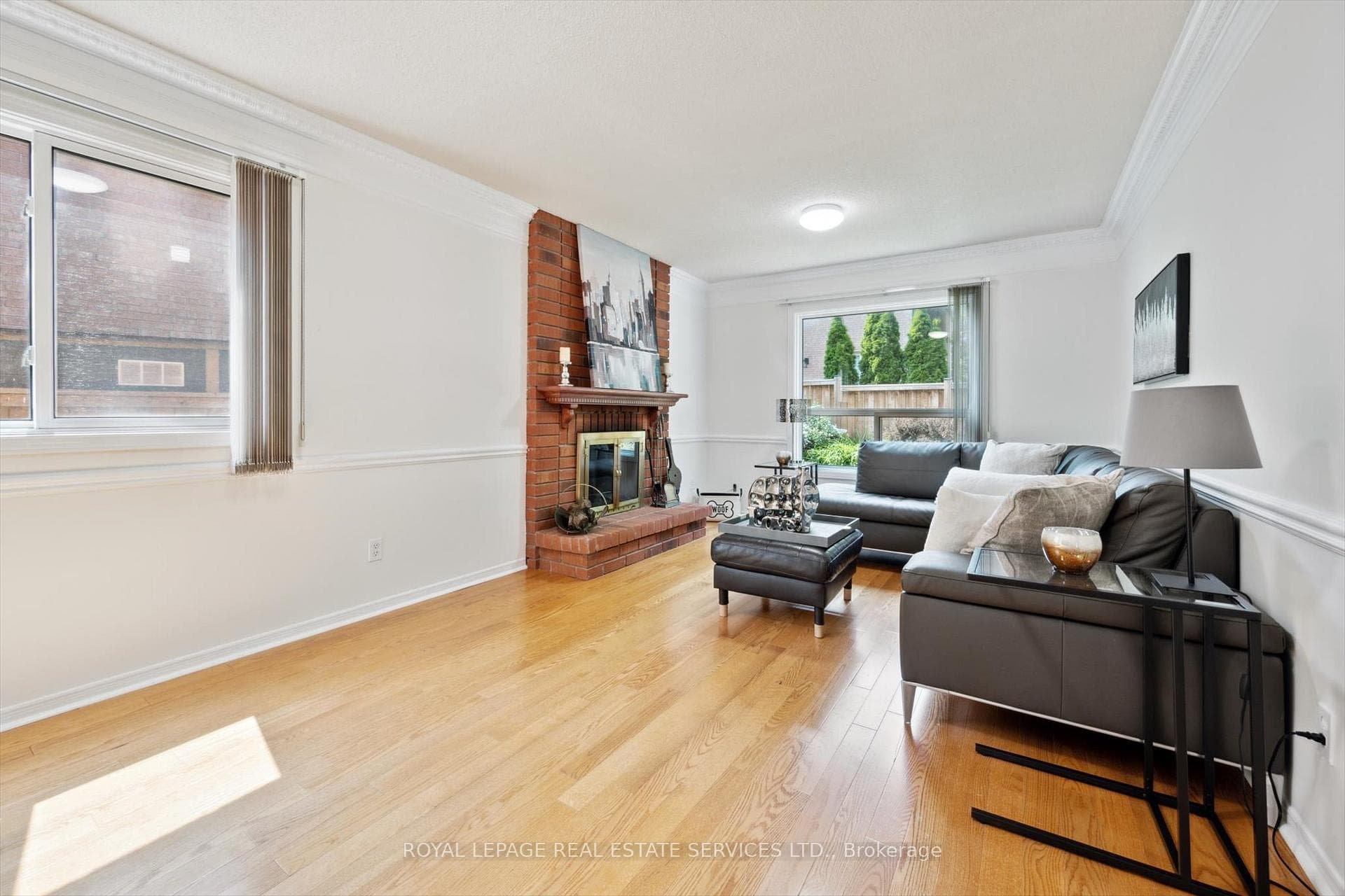 Family Room with a Cozy Woodburning Fireplace