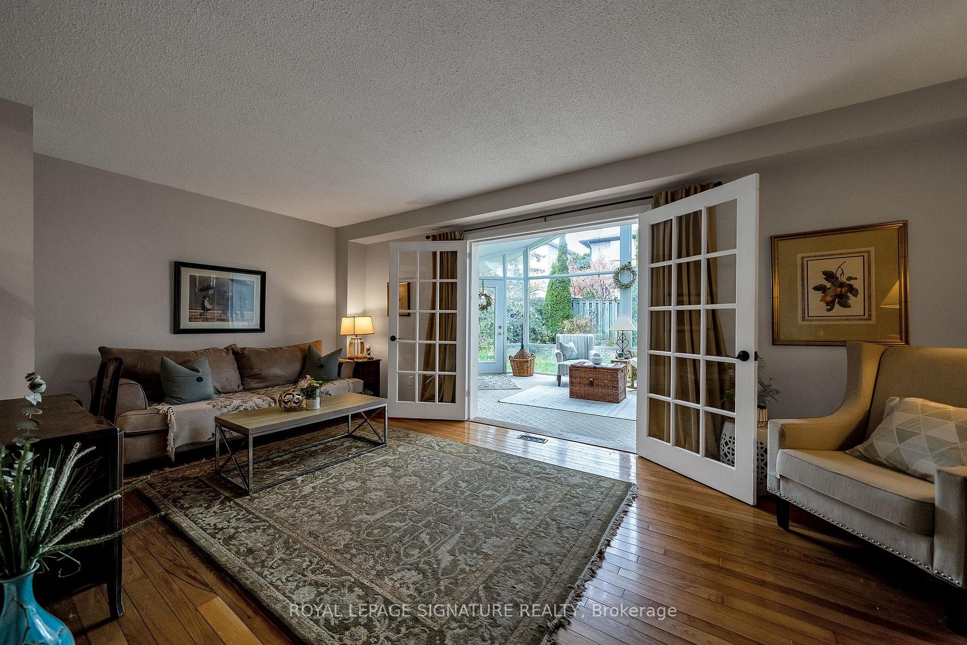 Living room leading into the solarium