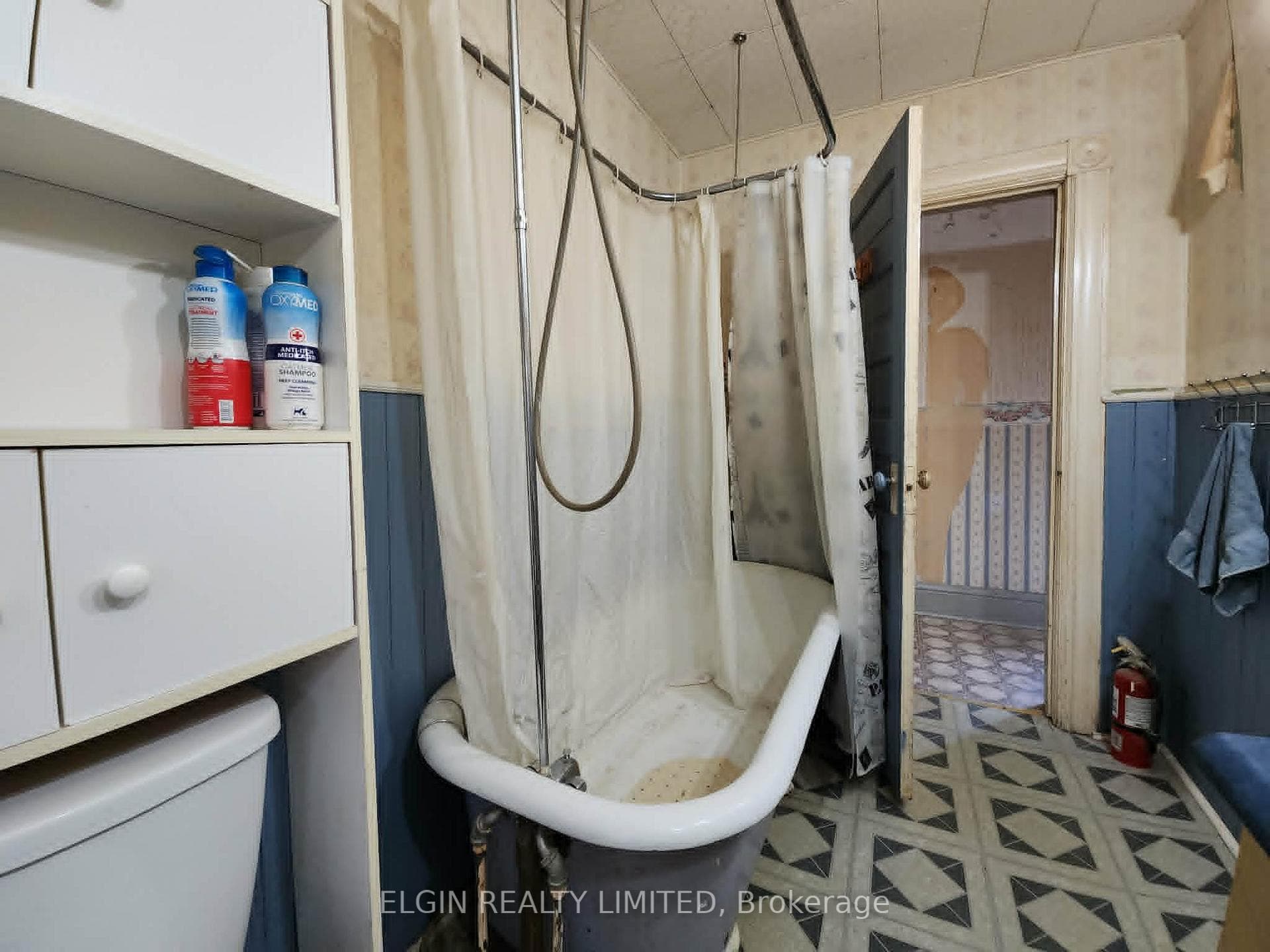 clawfoot tub and showe