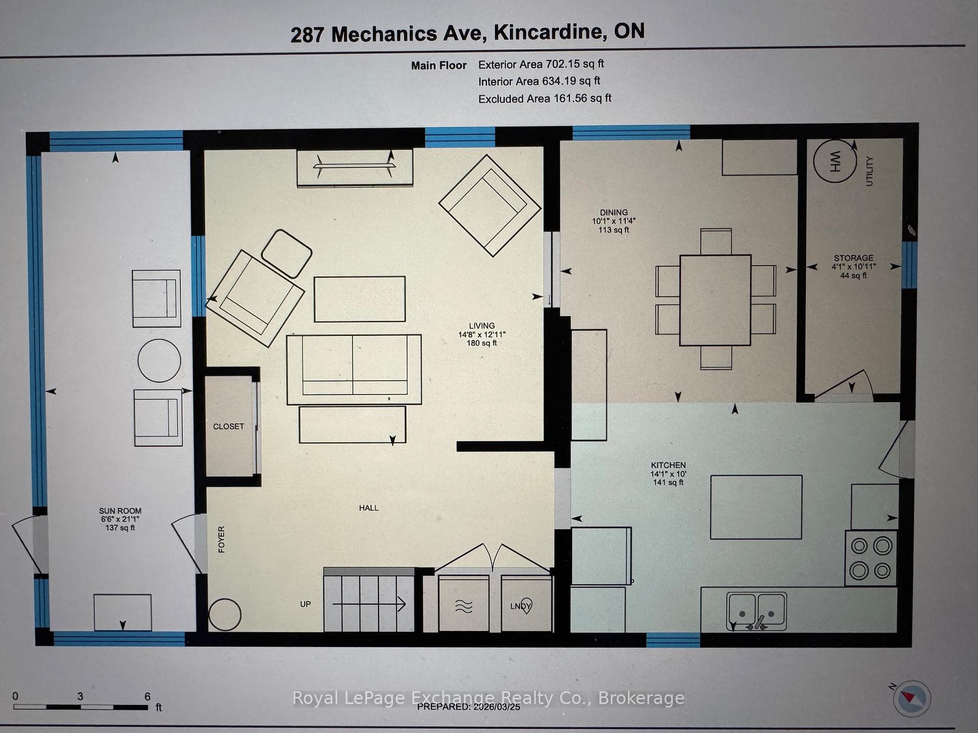 Main floor plan with measurements
