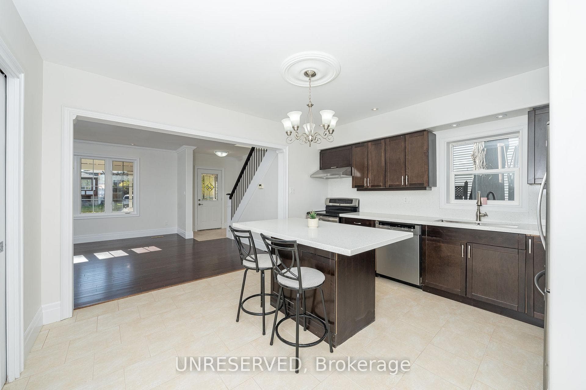 Kitchen open to Living