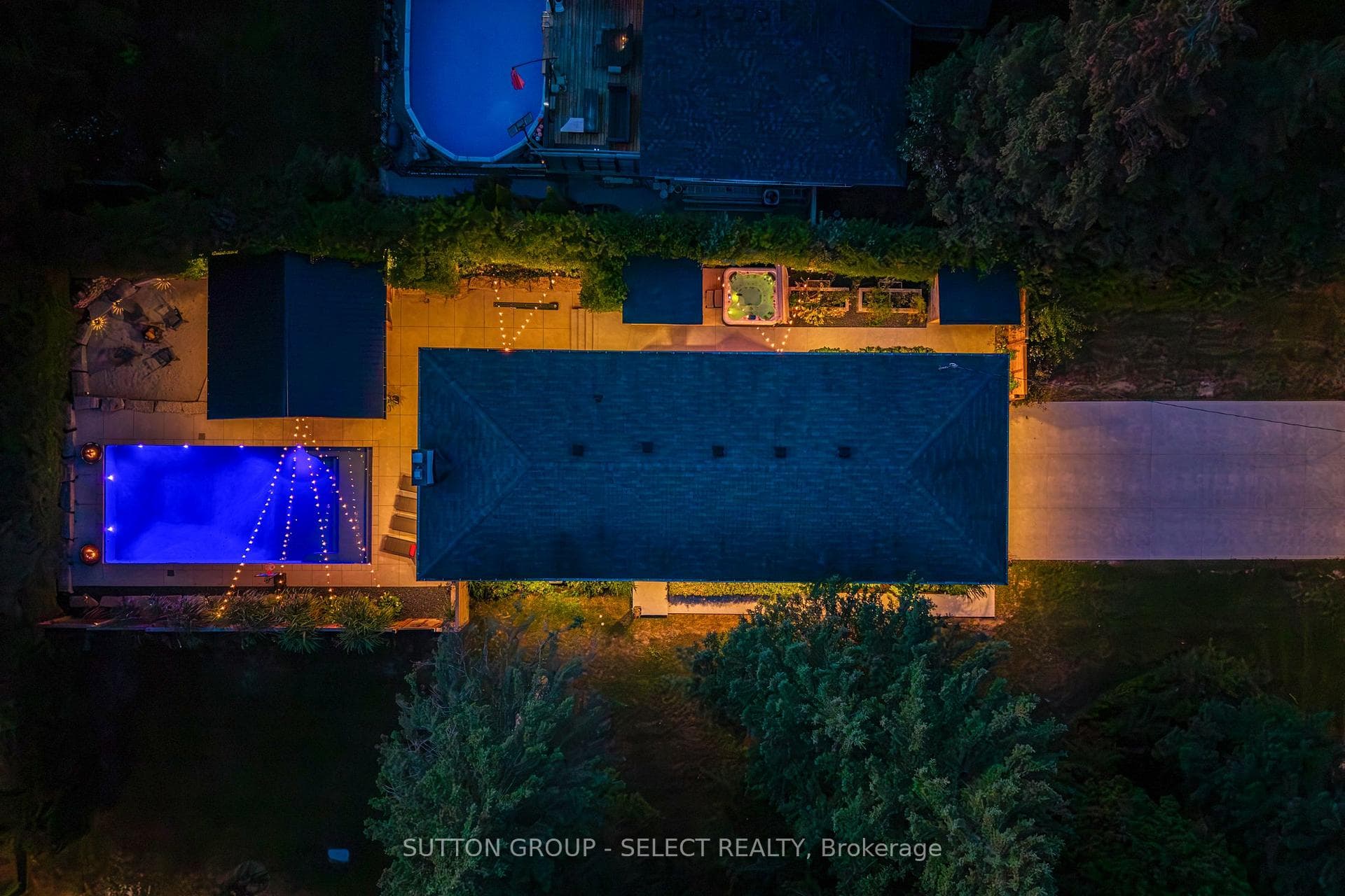 Pool, sunken firepit, cabana, sauna, hot tub