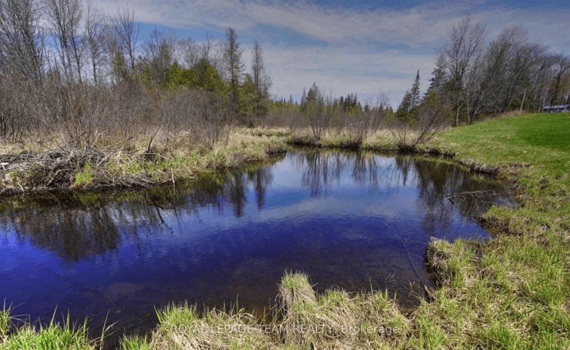 Creek flowing alongside the property