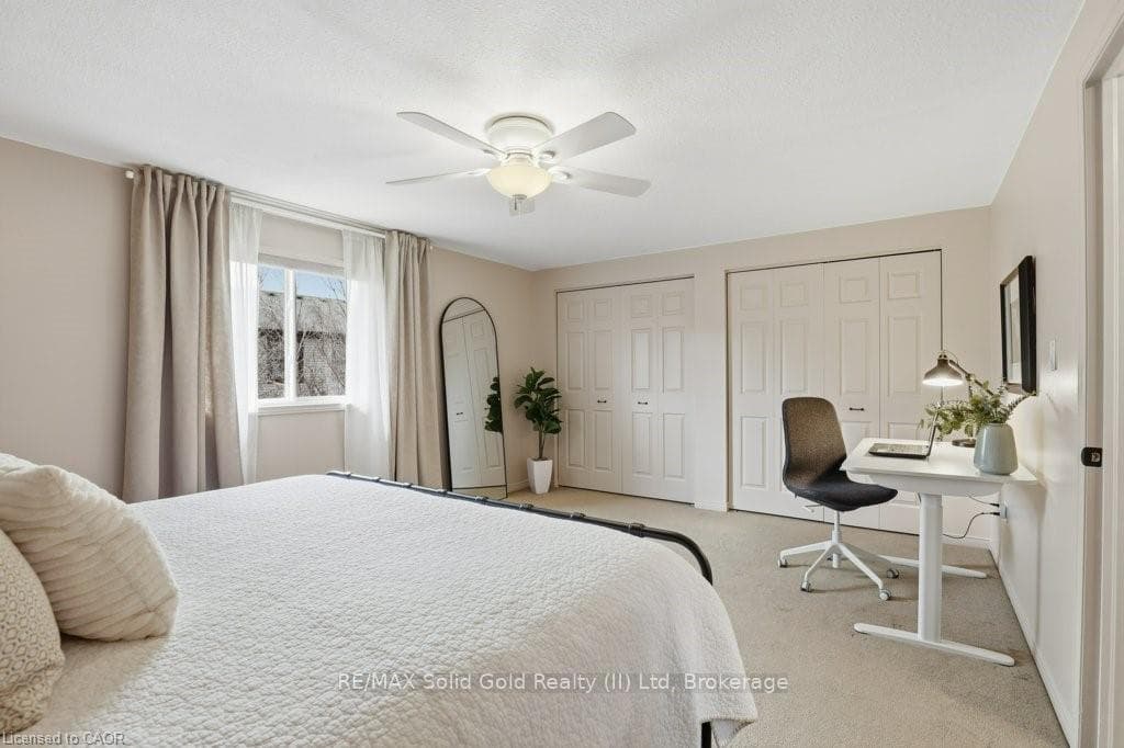 Large master bedroom with dual closets