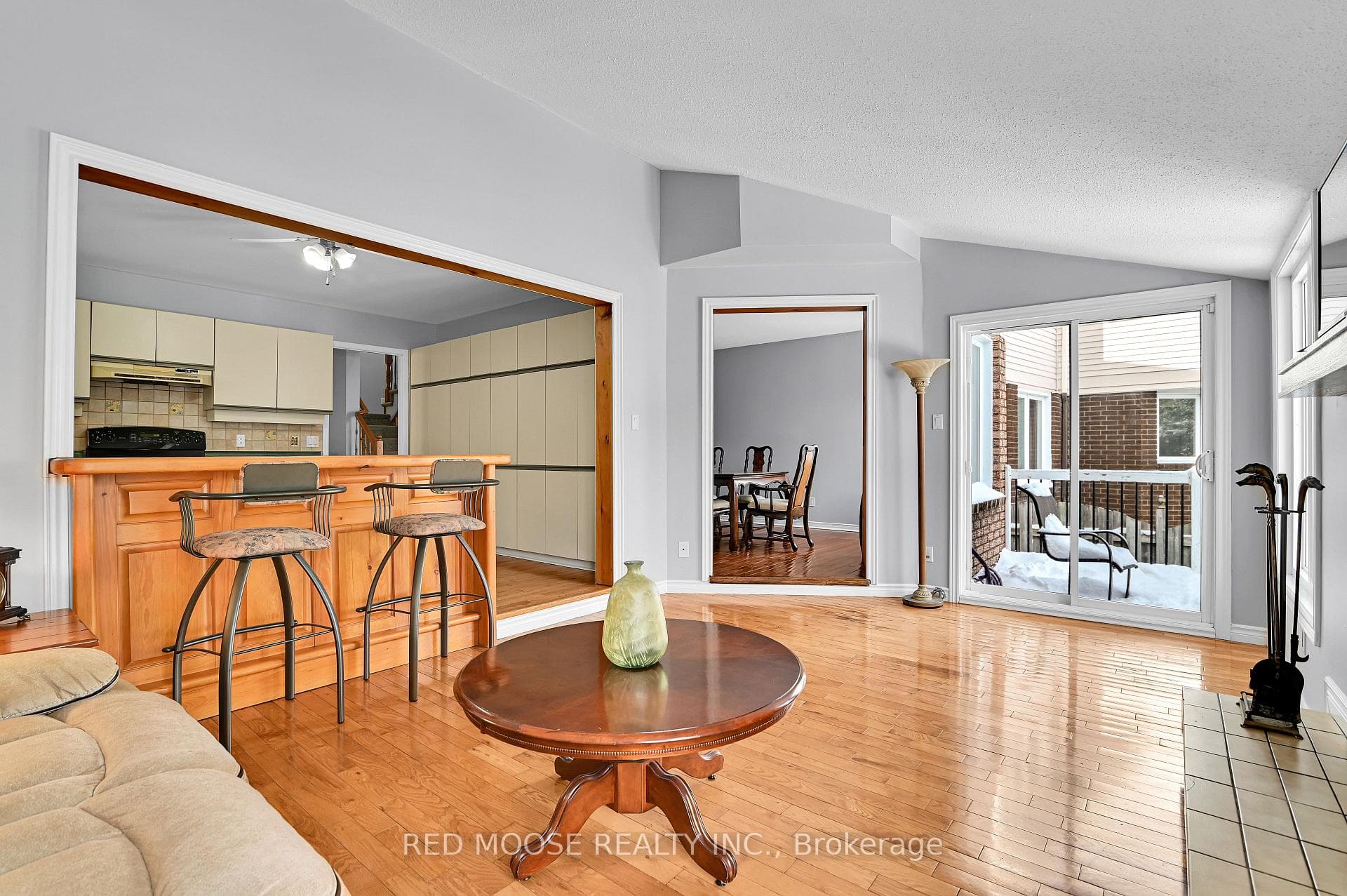 Family room with Vaulted Ceilings