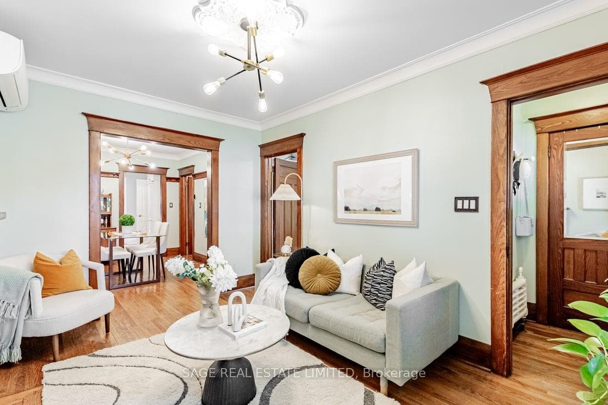 Living Room with Original Gumwood Trim
