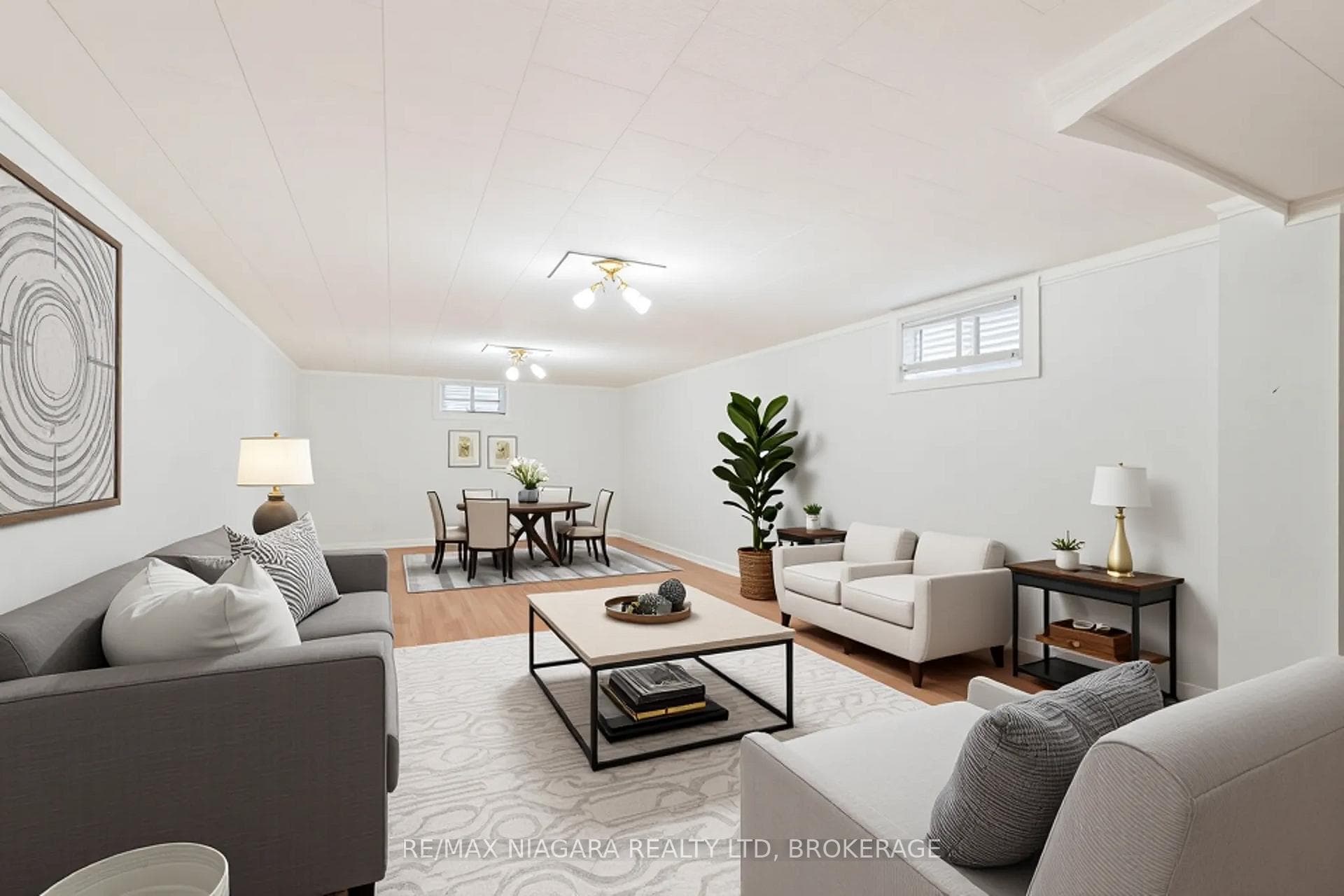 virtually staged lower family rm