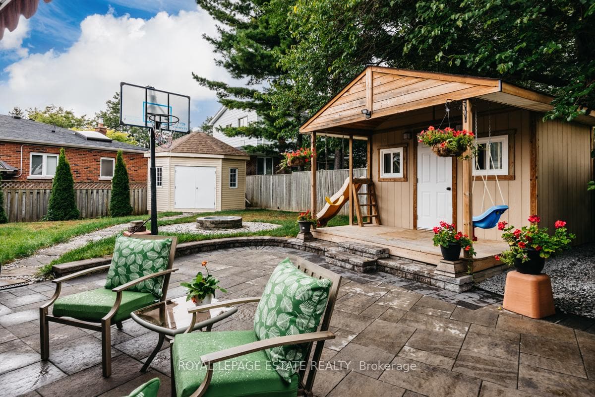 Landscape Bkyd w 2 Sheds, Interlock & Veg Garden