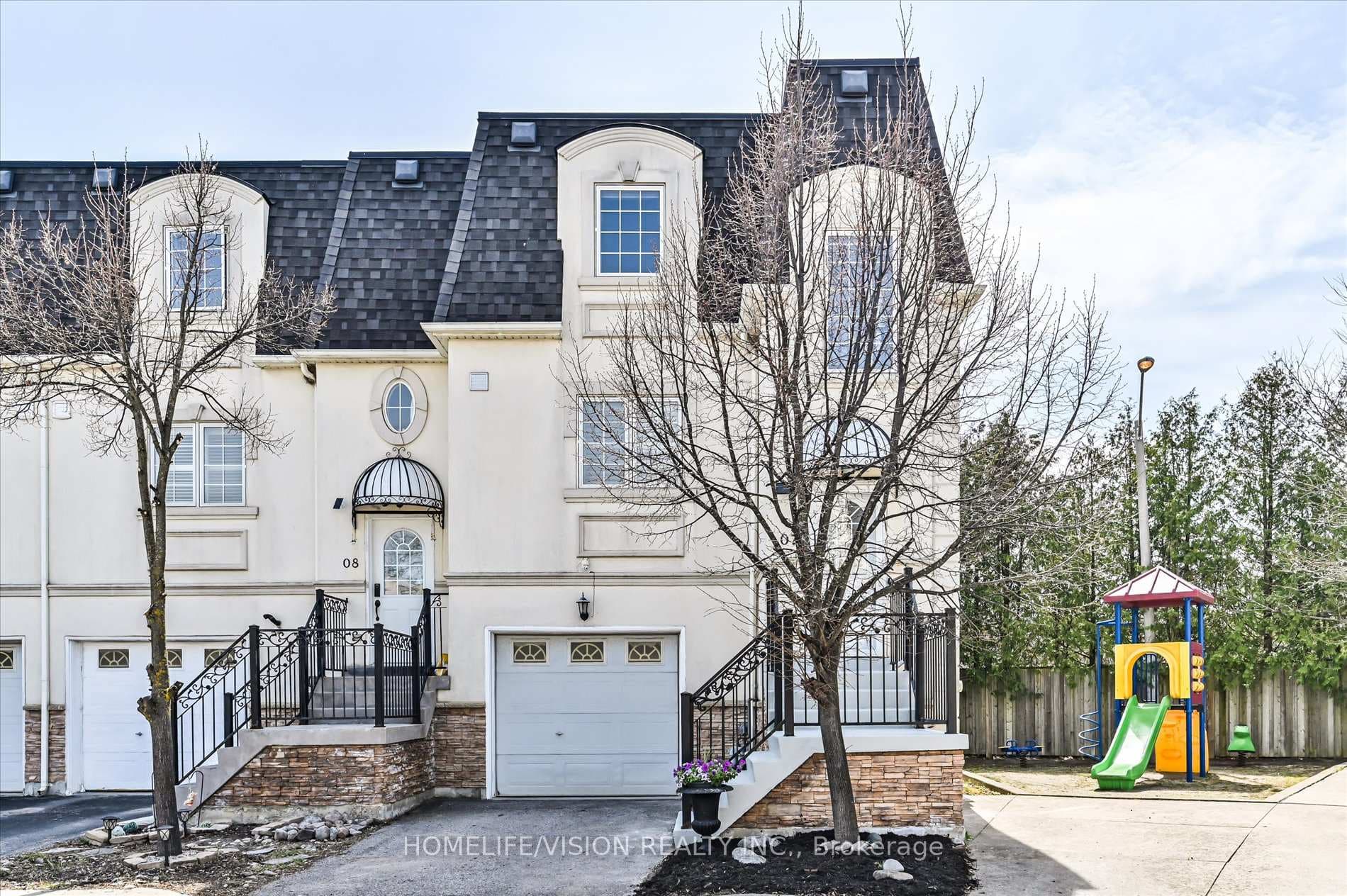 French chateau style end unit!