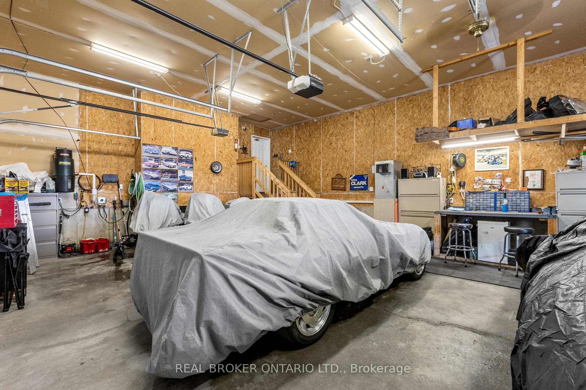 Heated Garage 14' high.