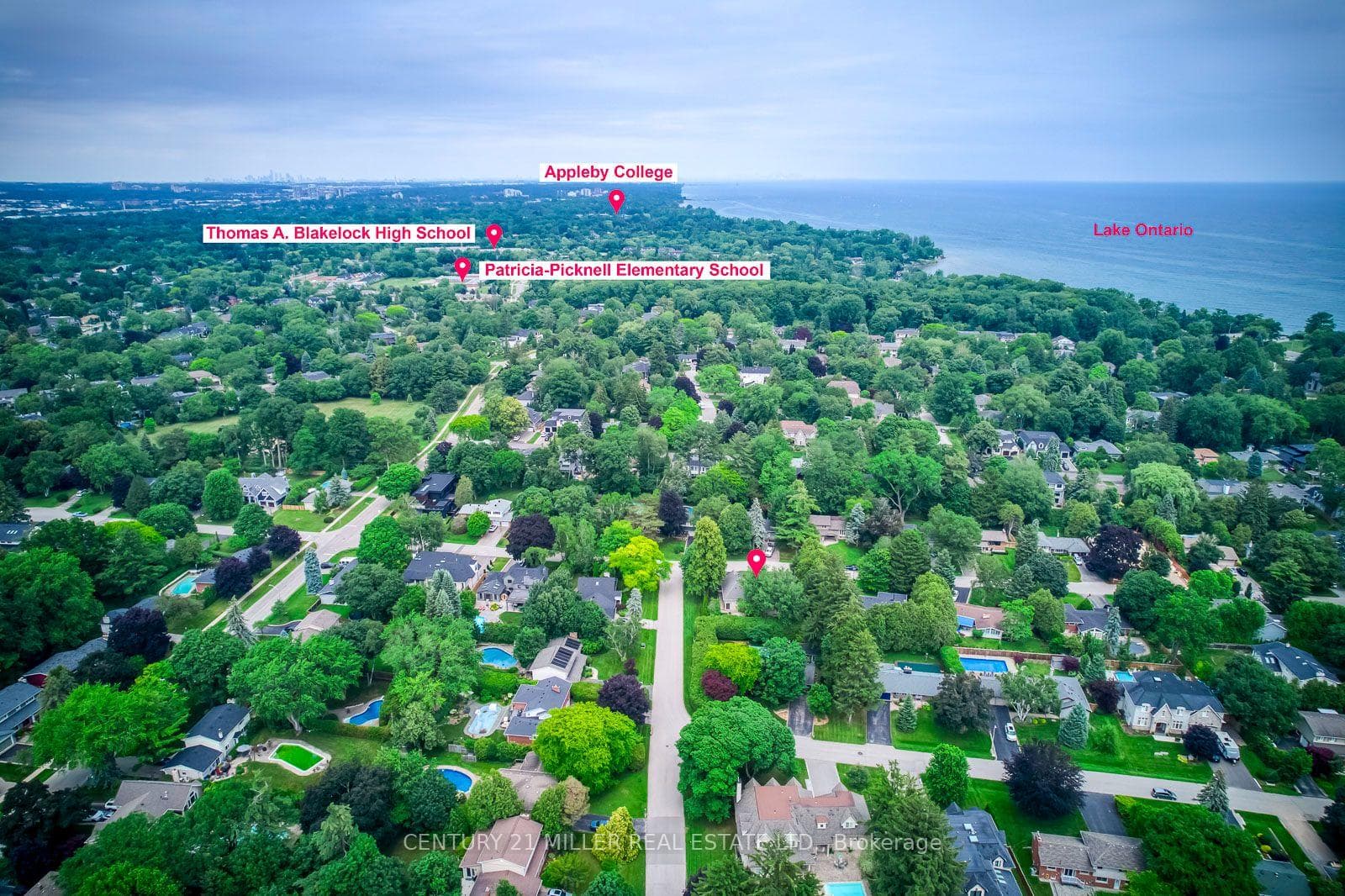 Aerial View Near Schools And Lake Ontario