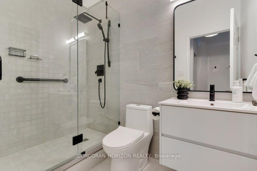 Main 3 pc bath with glass enclosed shower