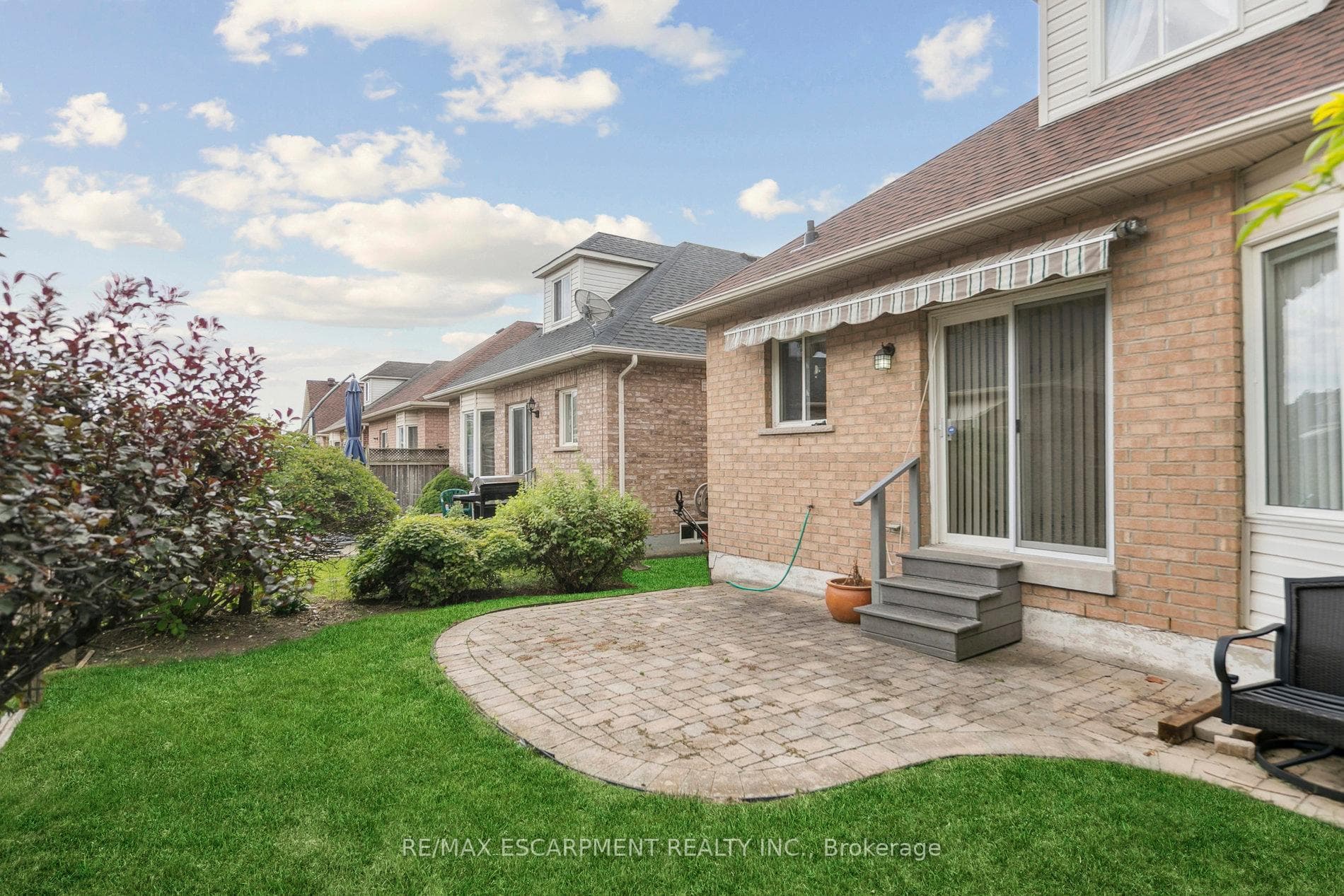 Backyard patio with awning