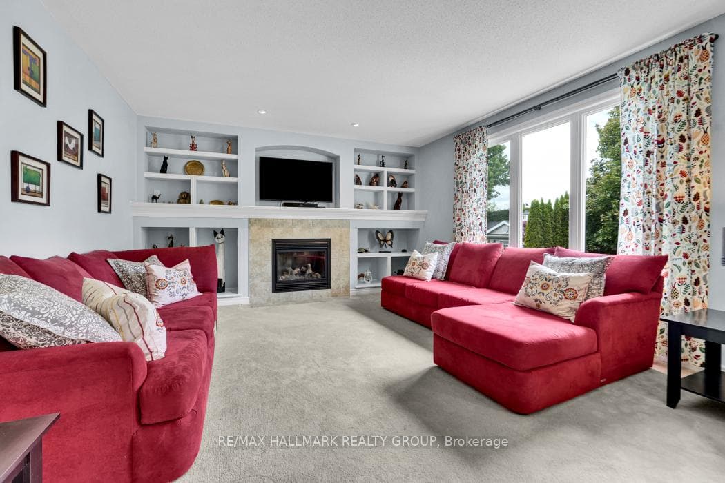 Gorgeous family room with fireplace and built-ins.