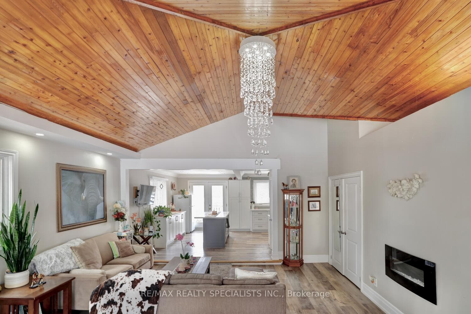 12' ceilings in this living room.
