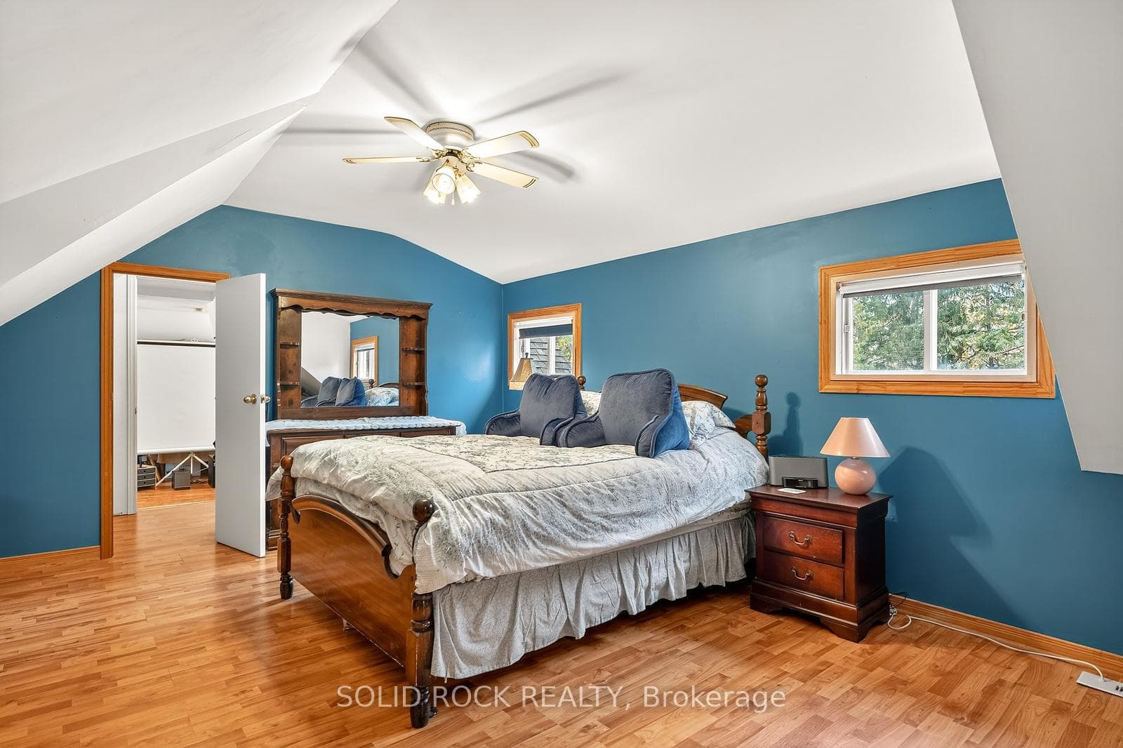 Primary room with walk in closet