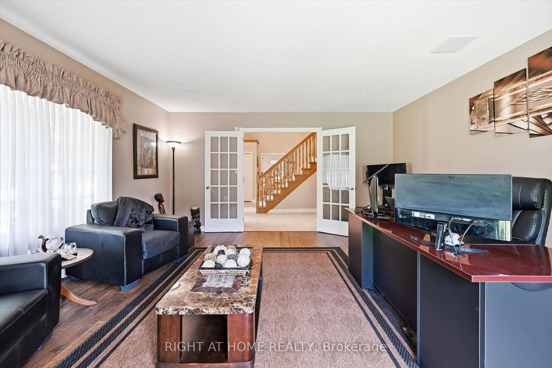 Home office with direct access to rear yard