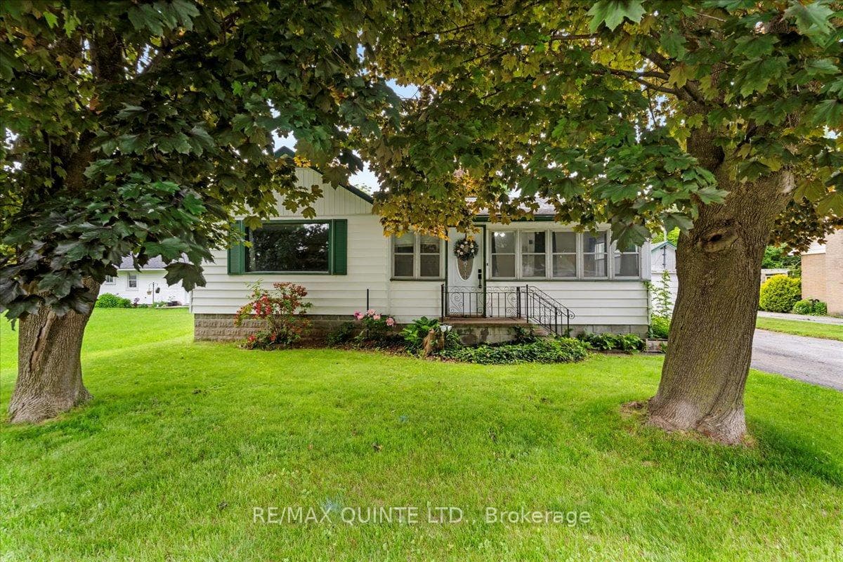 front of house - shaded by two maple tress