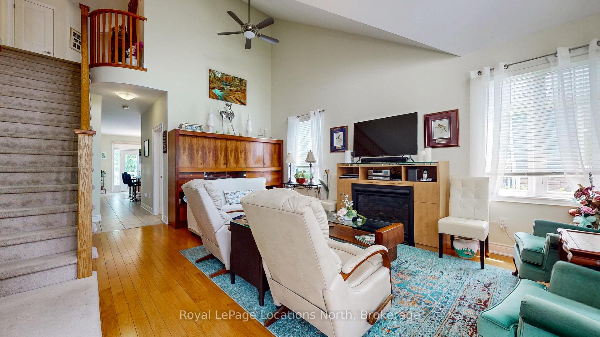 Spacious Living Room with 16' vaulted ceilings