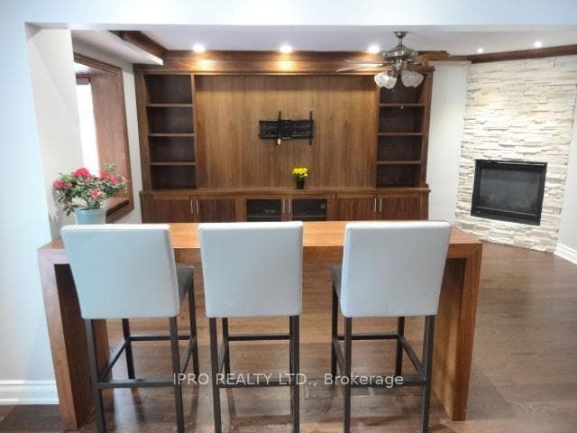 From Kitchen into Fam. Rm. and Gas Fireplace