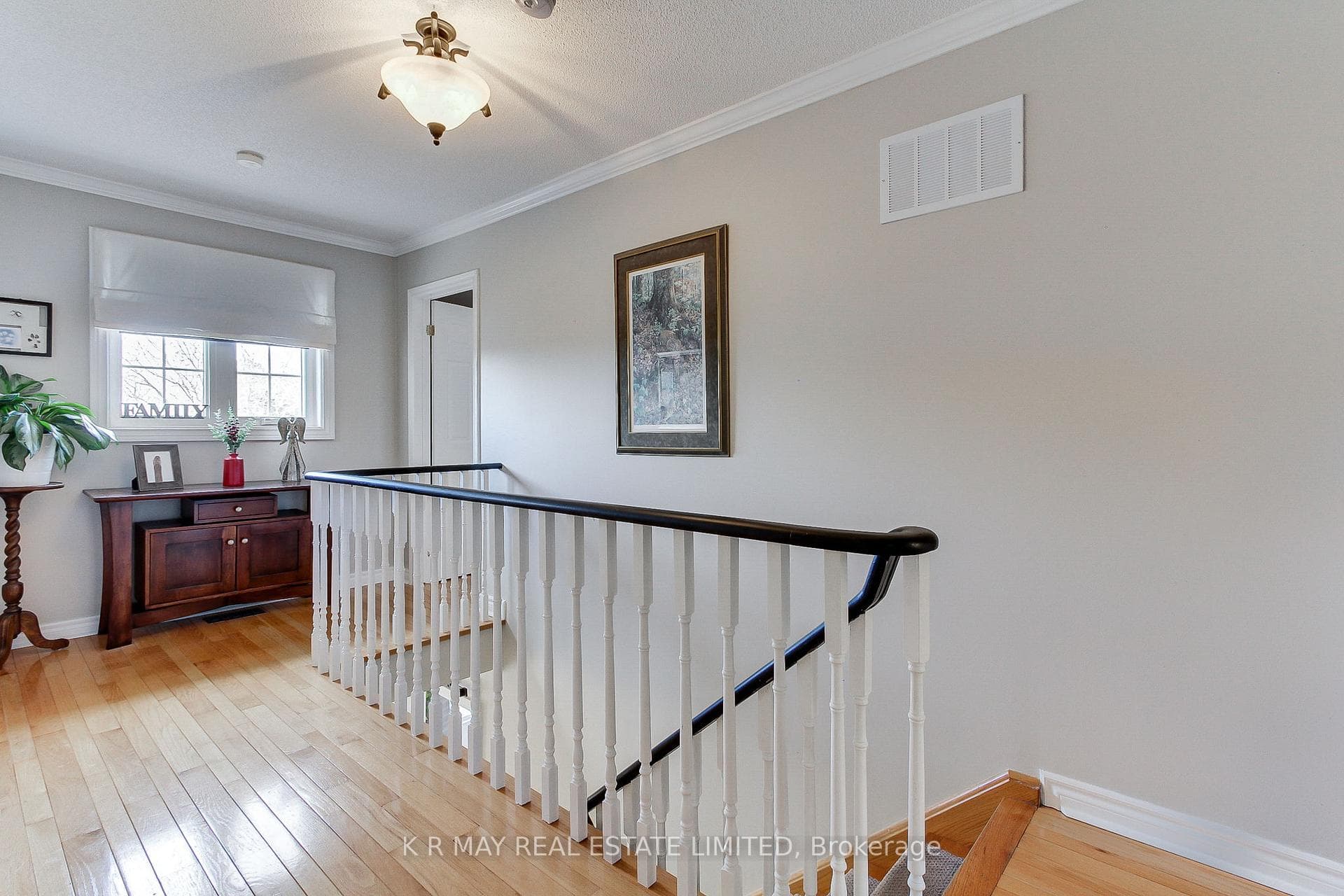Sun filled hallway in upper level