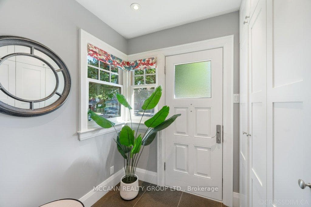 Entrance porch with lots of storage.