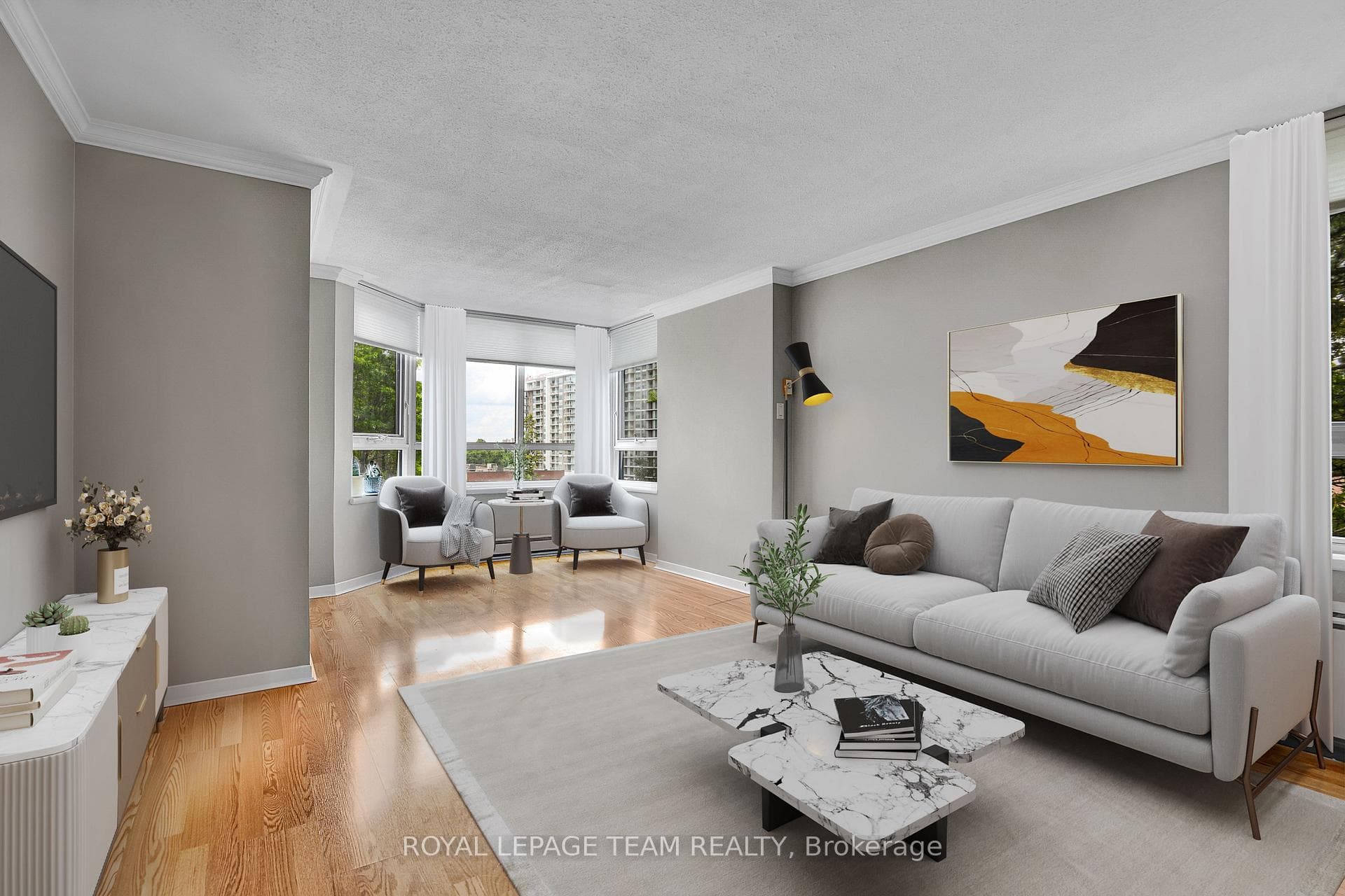Living room -virtually staged