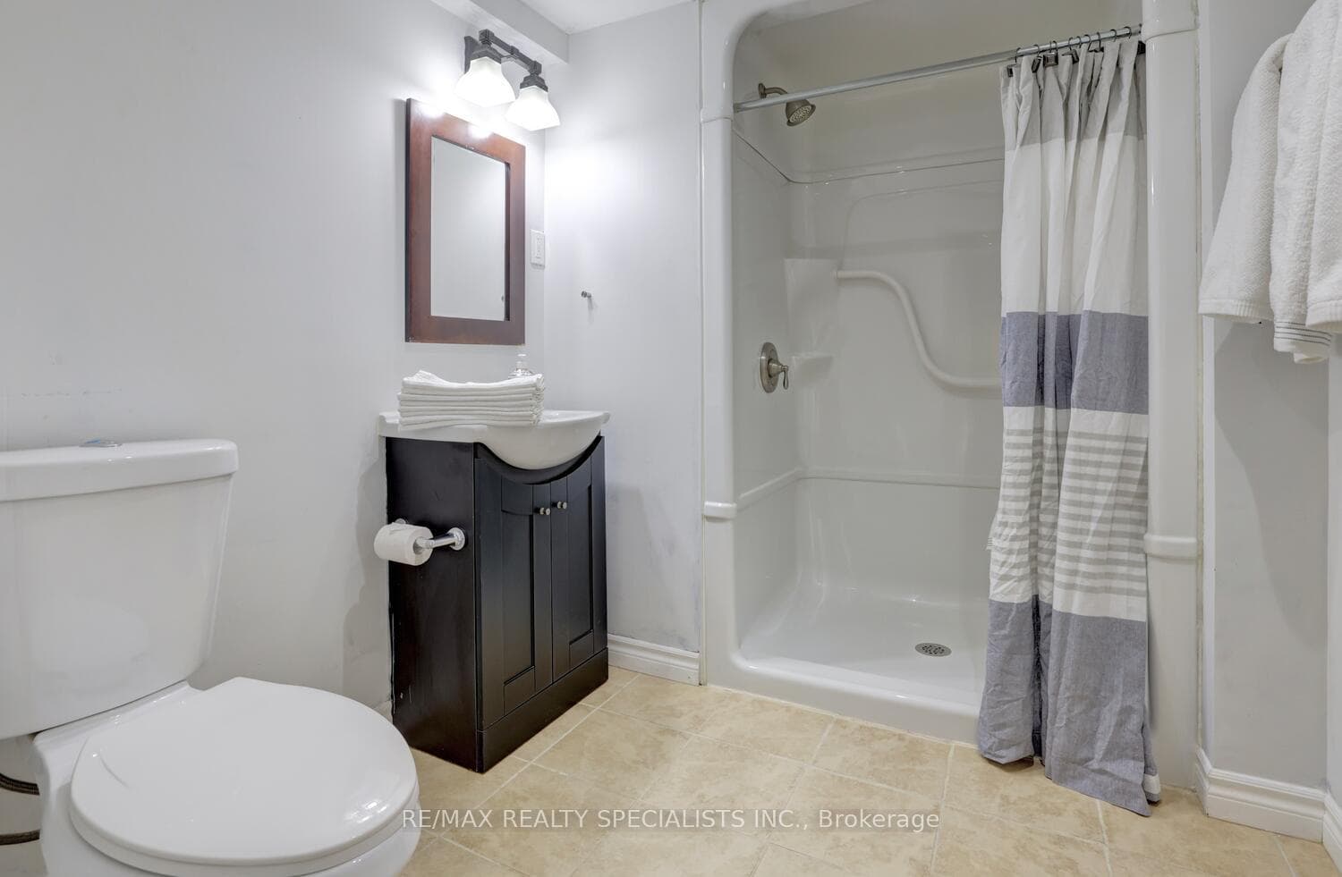 Full bathroom in the lower level.