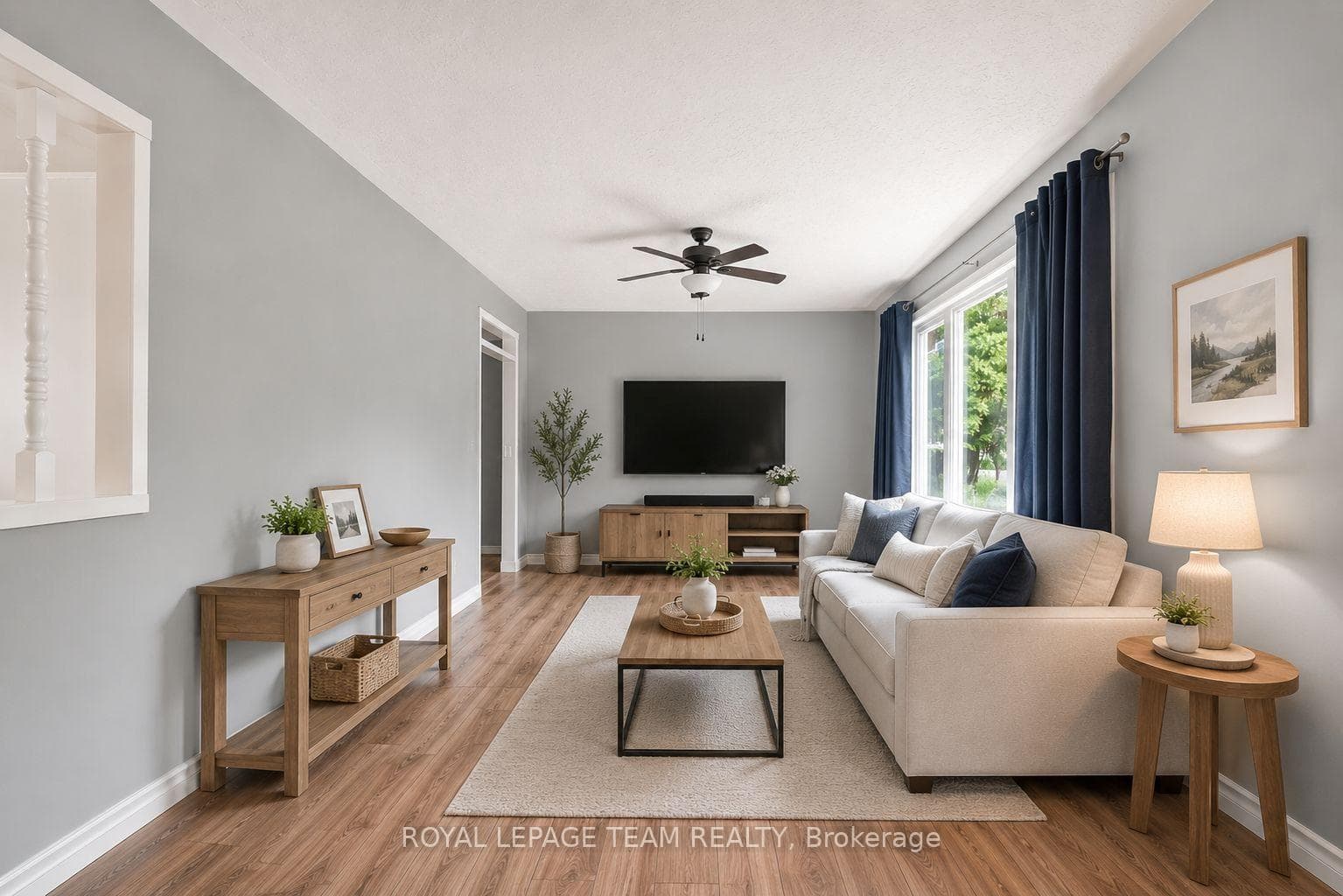 virtually staged living room