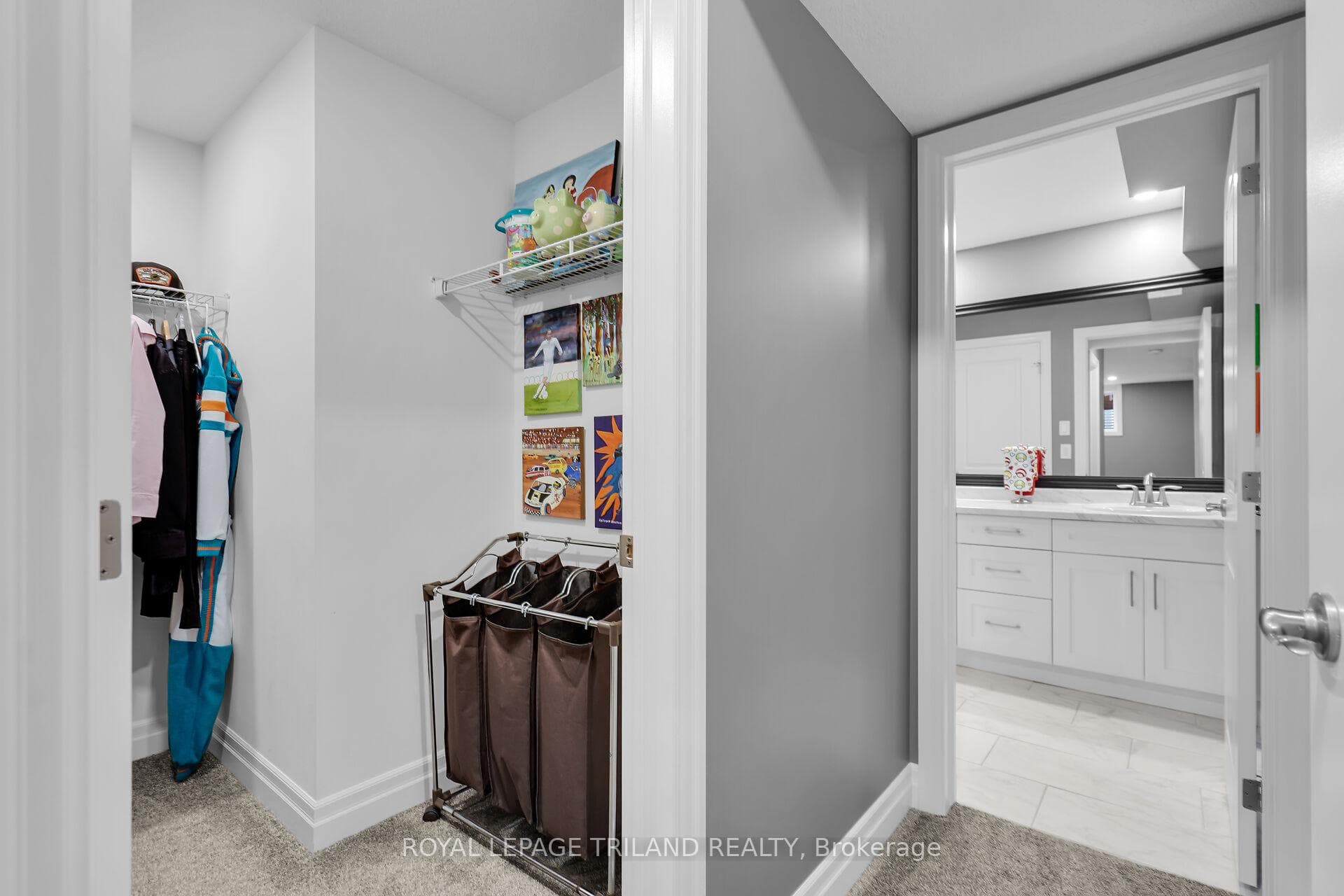 Lower Level: Closet and Bathroom
