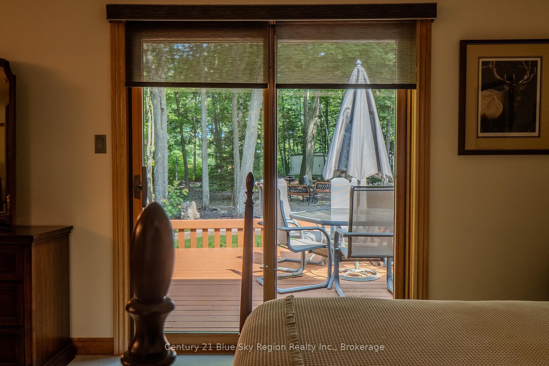Patio door from primary bedroom to deck