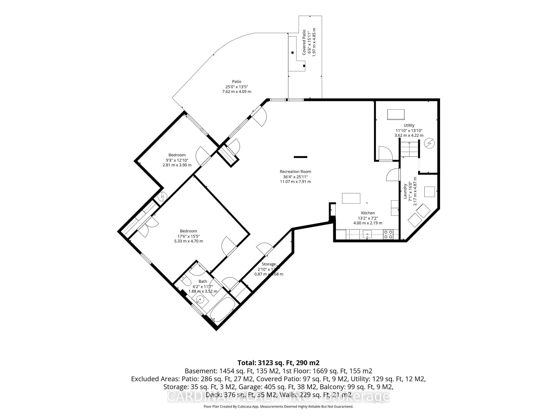 Lower level floor plan