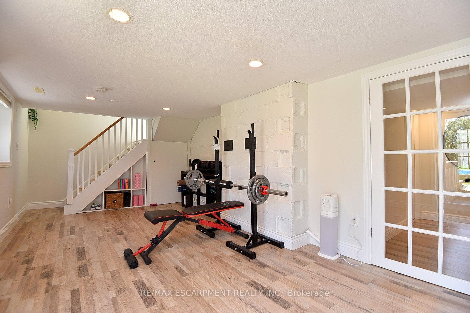 Recreation room, used as home gym currently