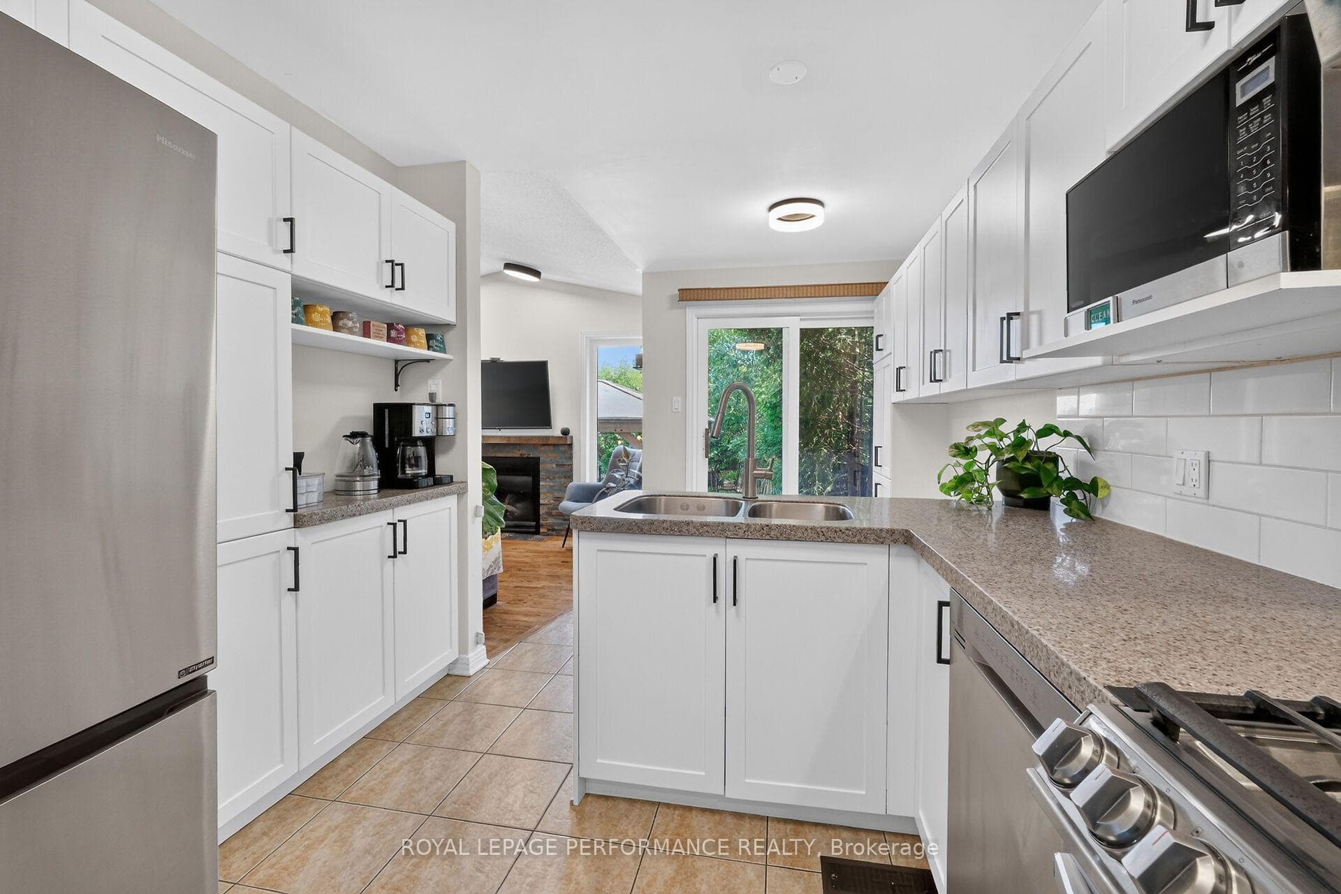 Featuring stylish stainless steel appliances