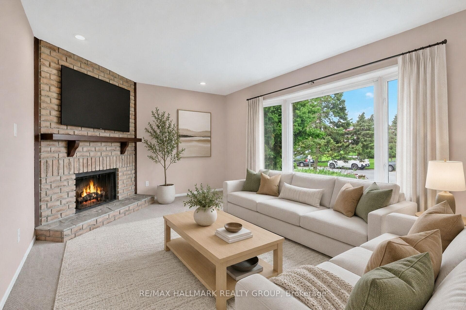 Virtually staged living room