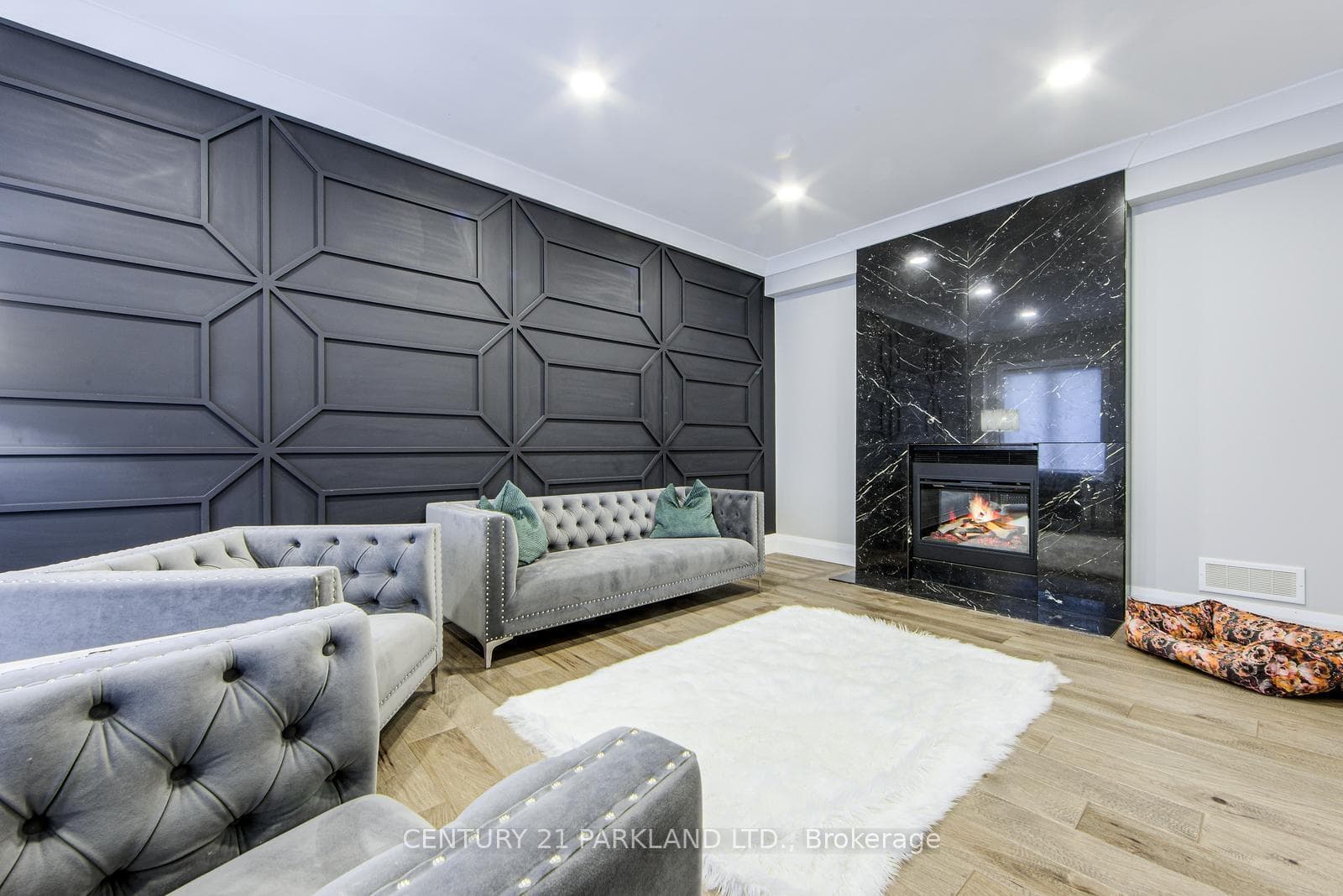 Living Room with Wall Feature