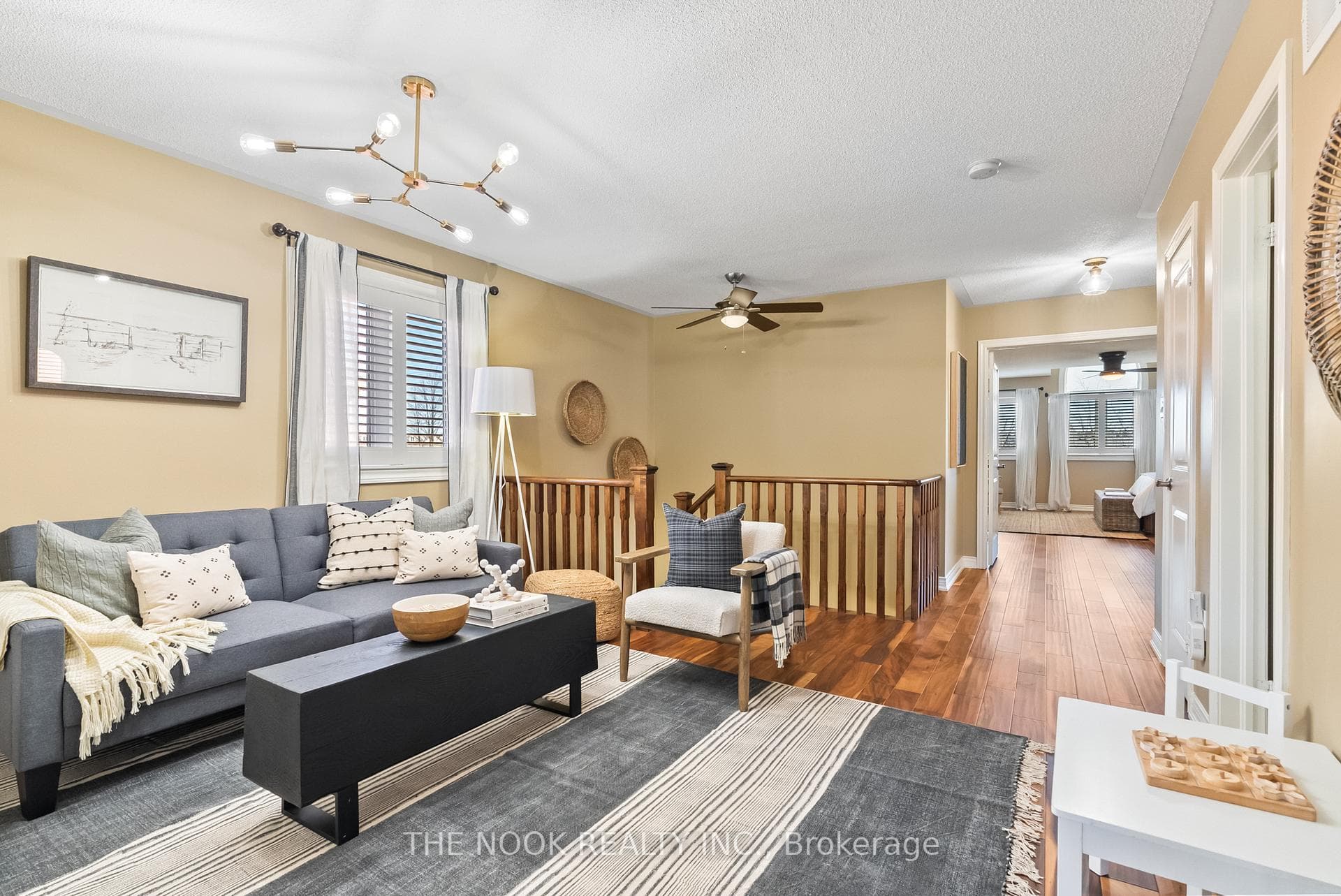 Hardwood Flooring, California Shutters Upstairs