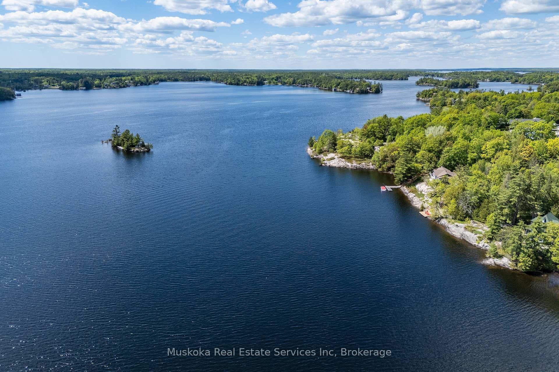 Looking North. Cottage to right of lower corner.