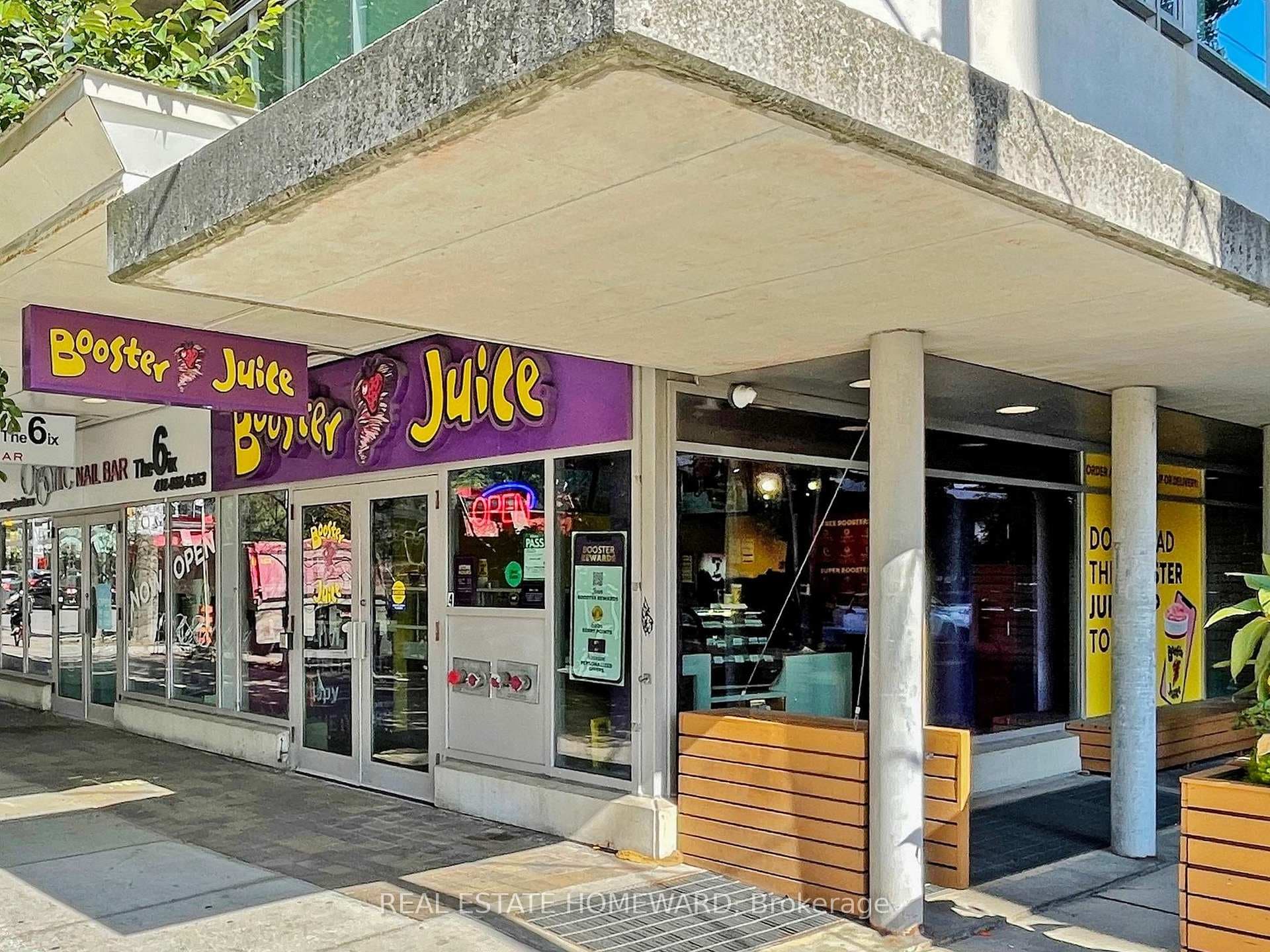 Booster Juice next to the Main entrance