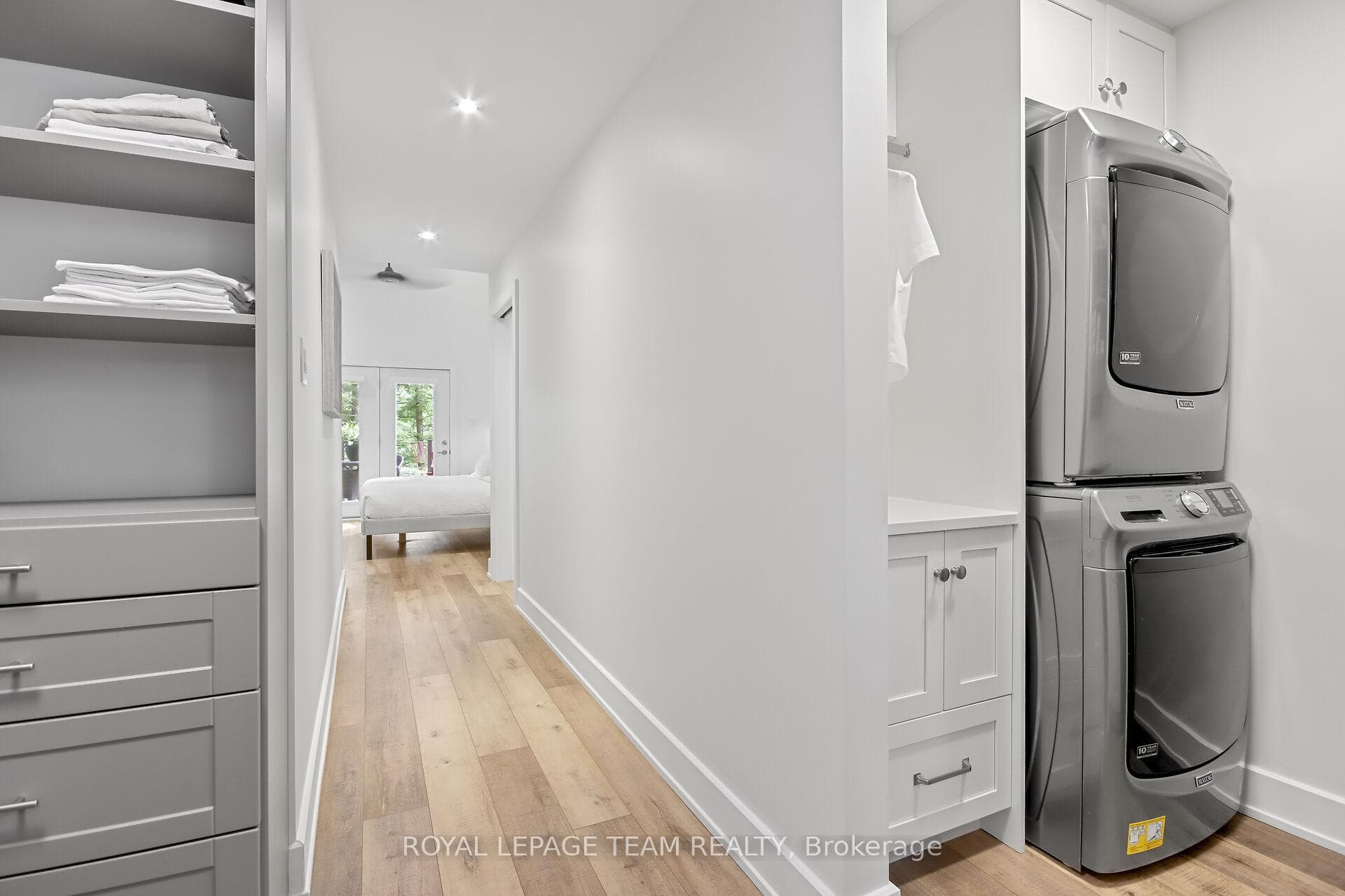 Walkthrough to closet and laundry from PBR